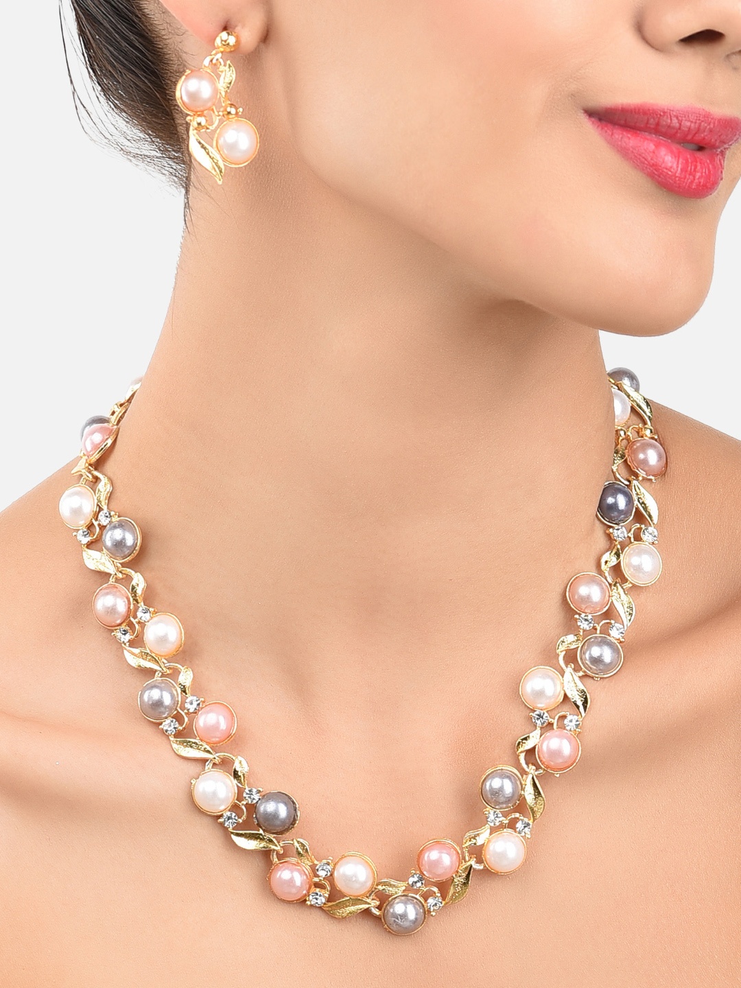 

Zaveri Pearls Gold-Toned Contemporary Jewellery Set