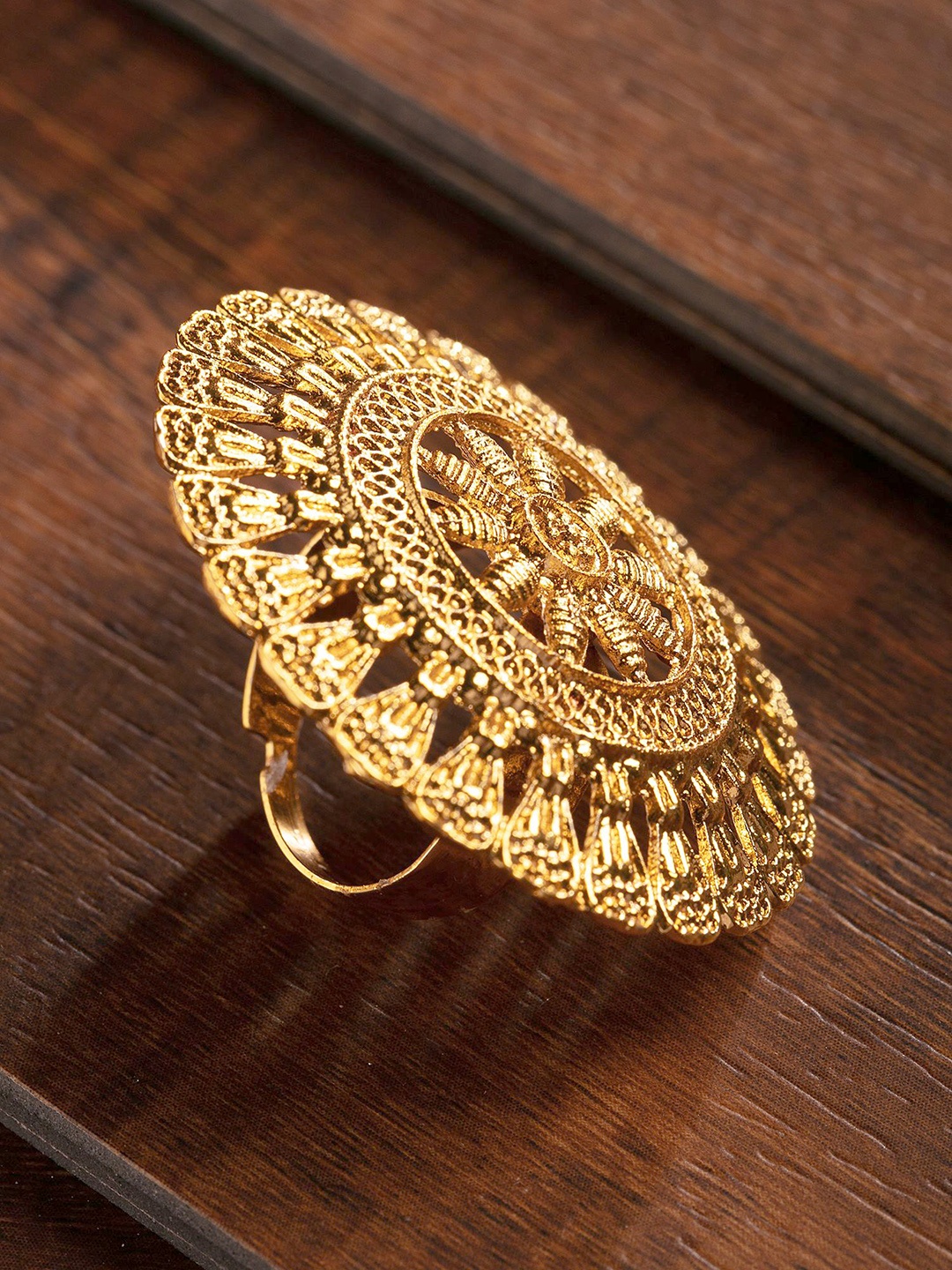 

Zaveri Pearls Gold-Plated Adjustable Finger Ring