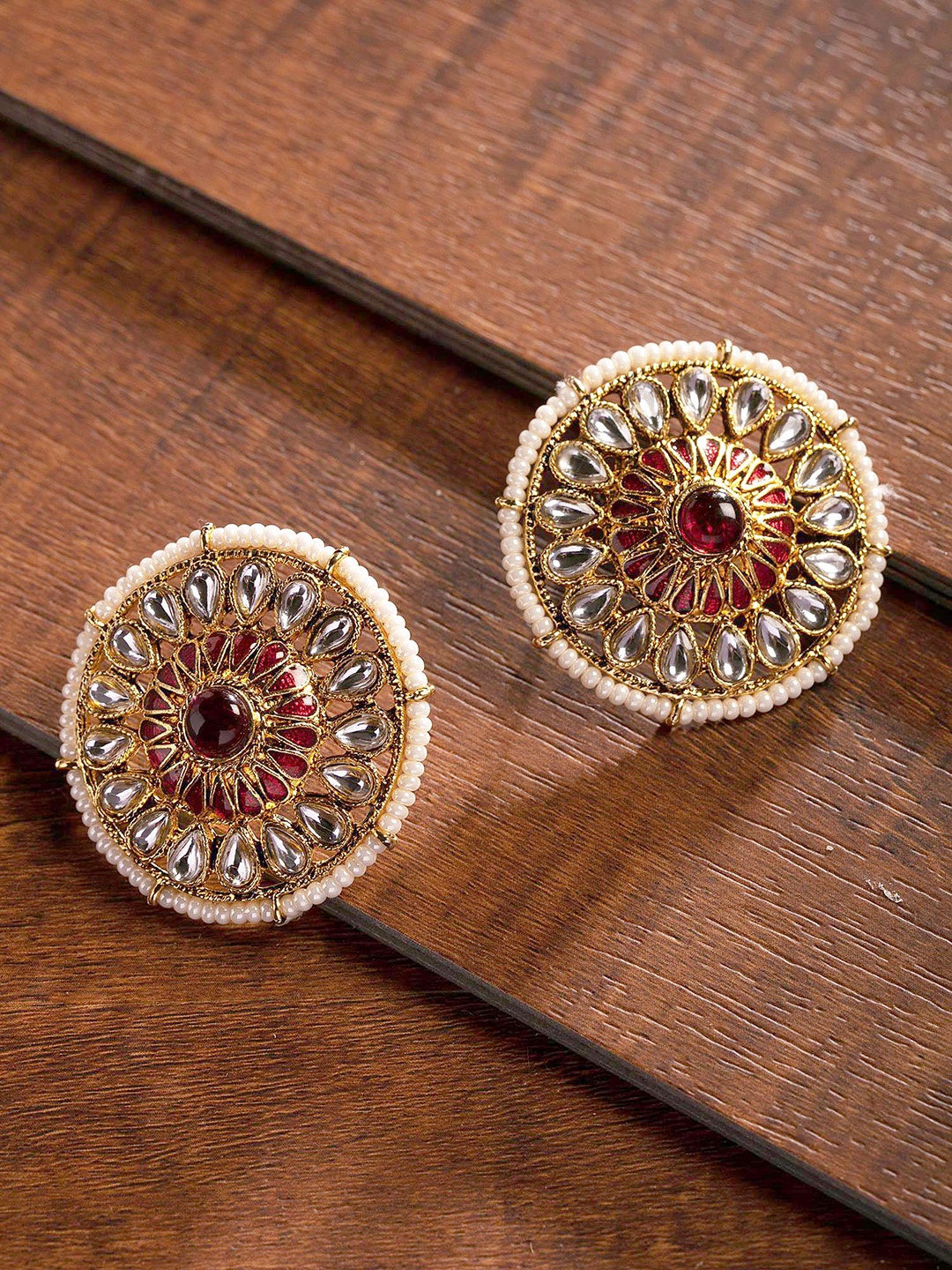 

Zaveri Pearls Gold-Toned Circular Studs