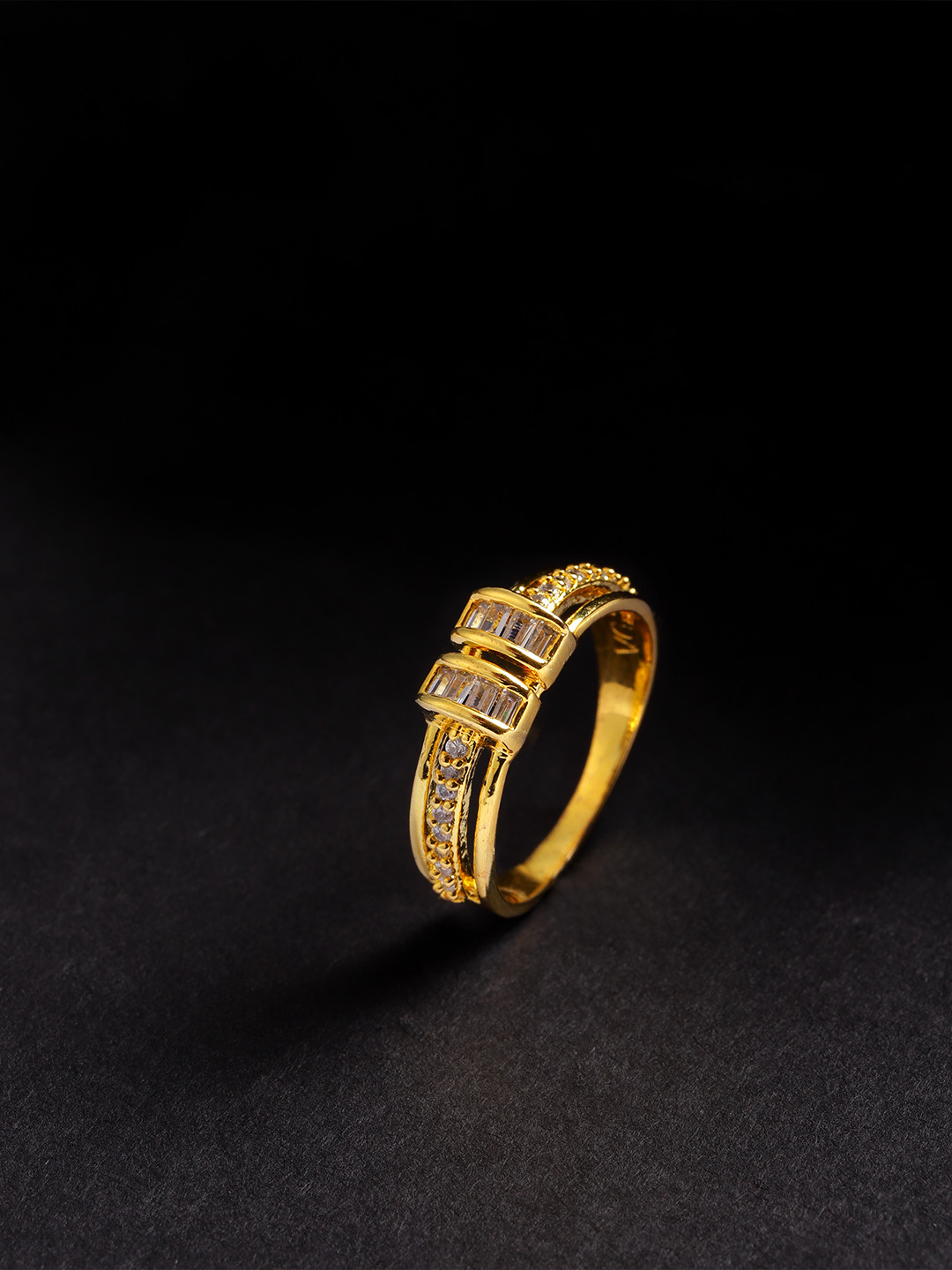 

Priyaasi Gold-Plated CZ & AD Studded Handcrafted Finger Ring