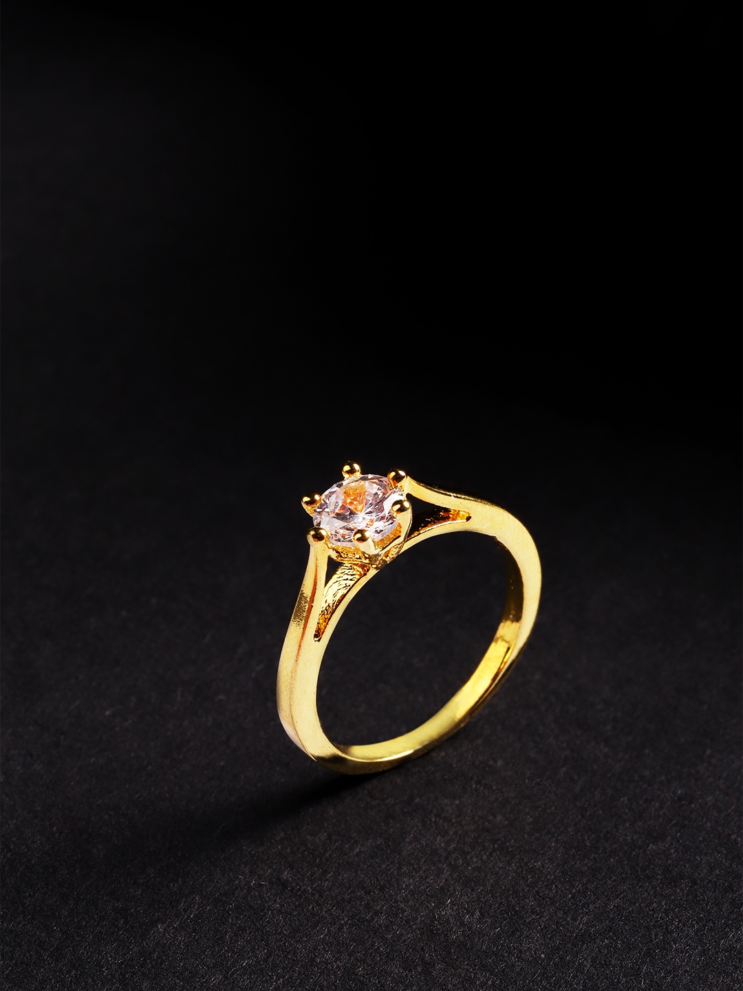 

Priyaasi Gold-Plated American Diamond Studded Finger Ring