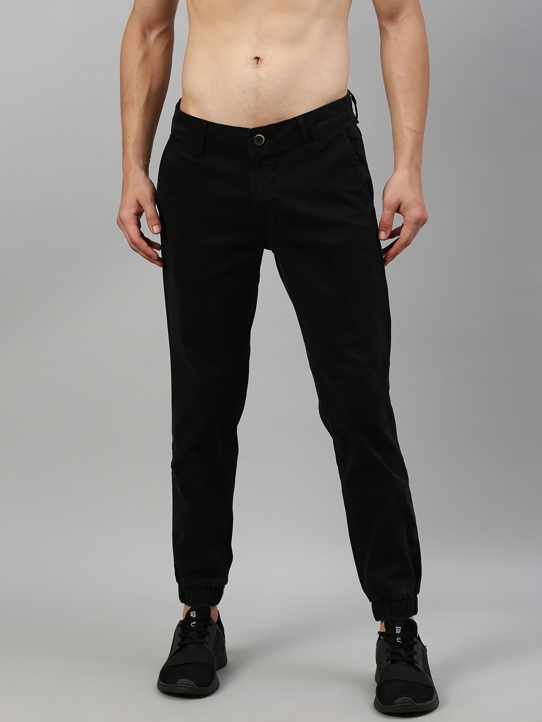 

Roadster Men Black Slim Fit Self Design Joggers