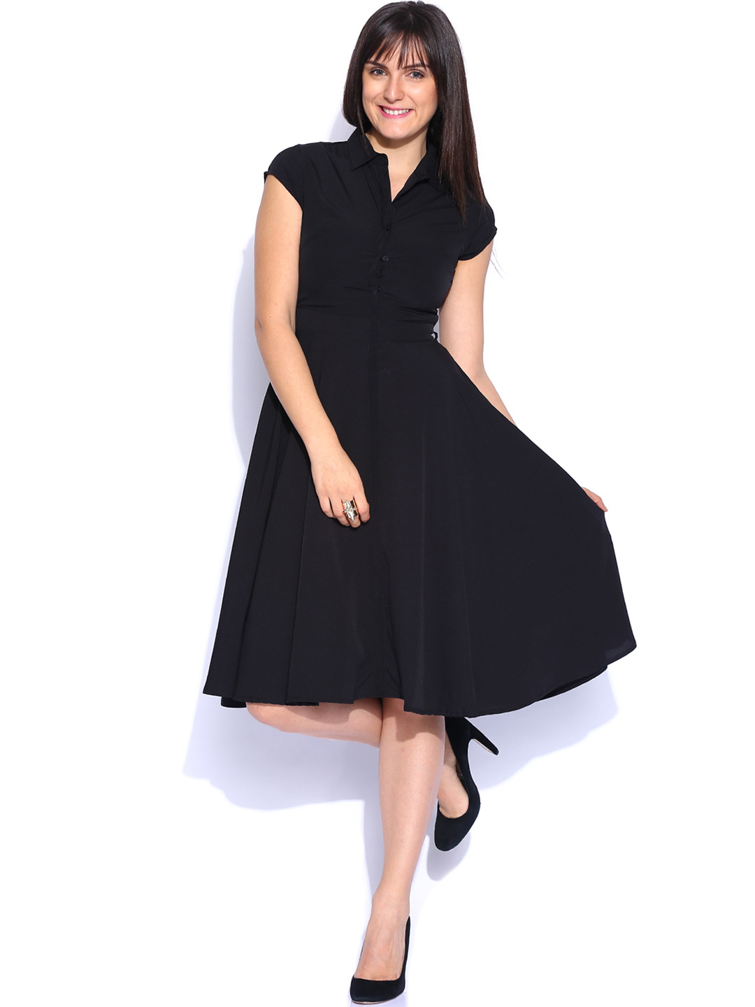

Tokyo Talkies Black Fit & Flare Dress