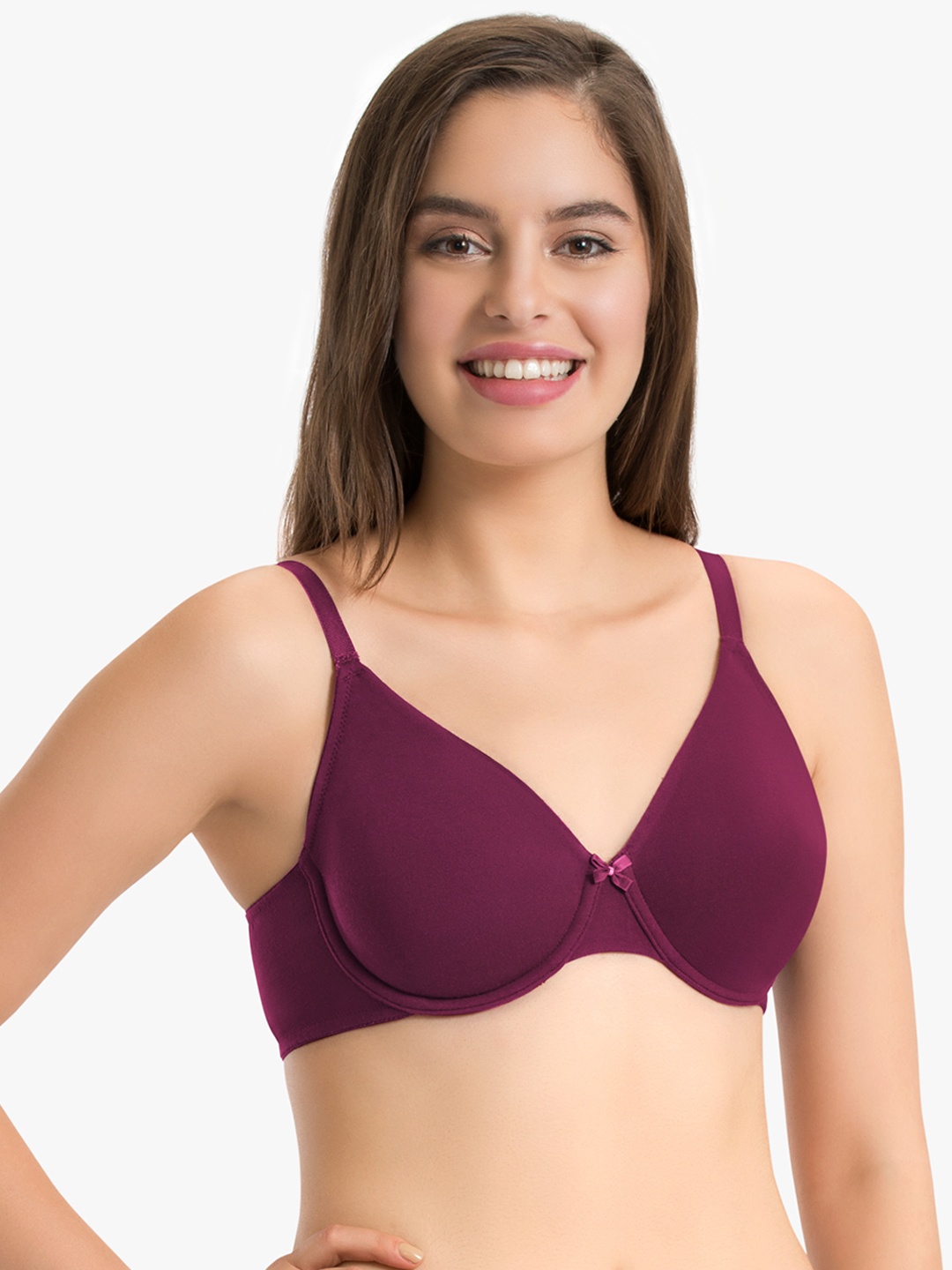 

every de by amante Burgundy Solid Underwired Non Padded Everyday Bra EB013