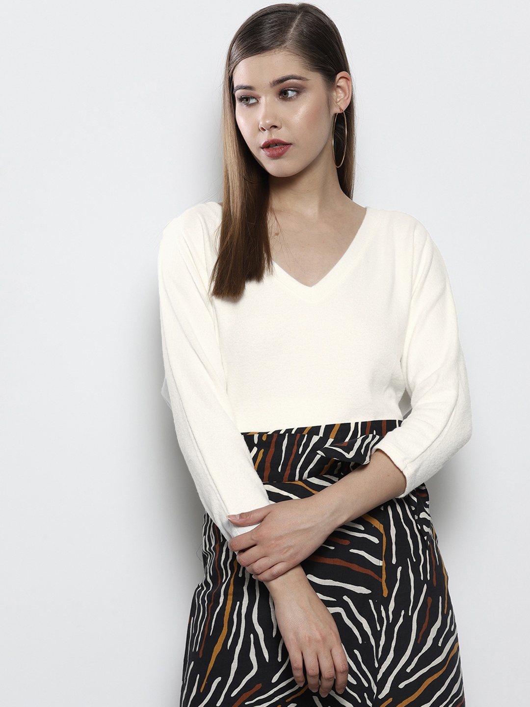 

DOROTHY PERKINS Women Off-White Solid Pullover