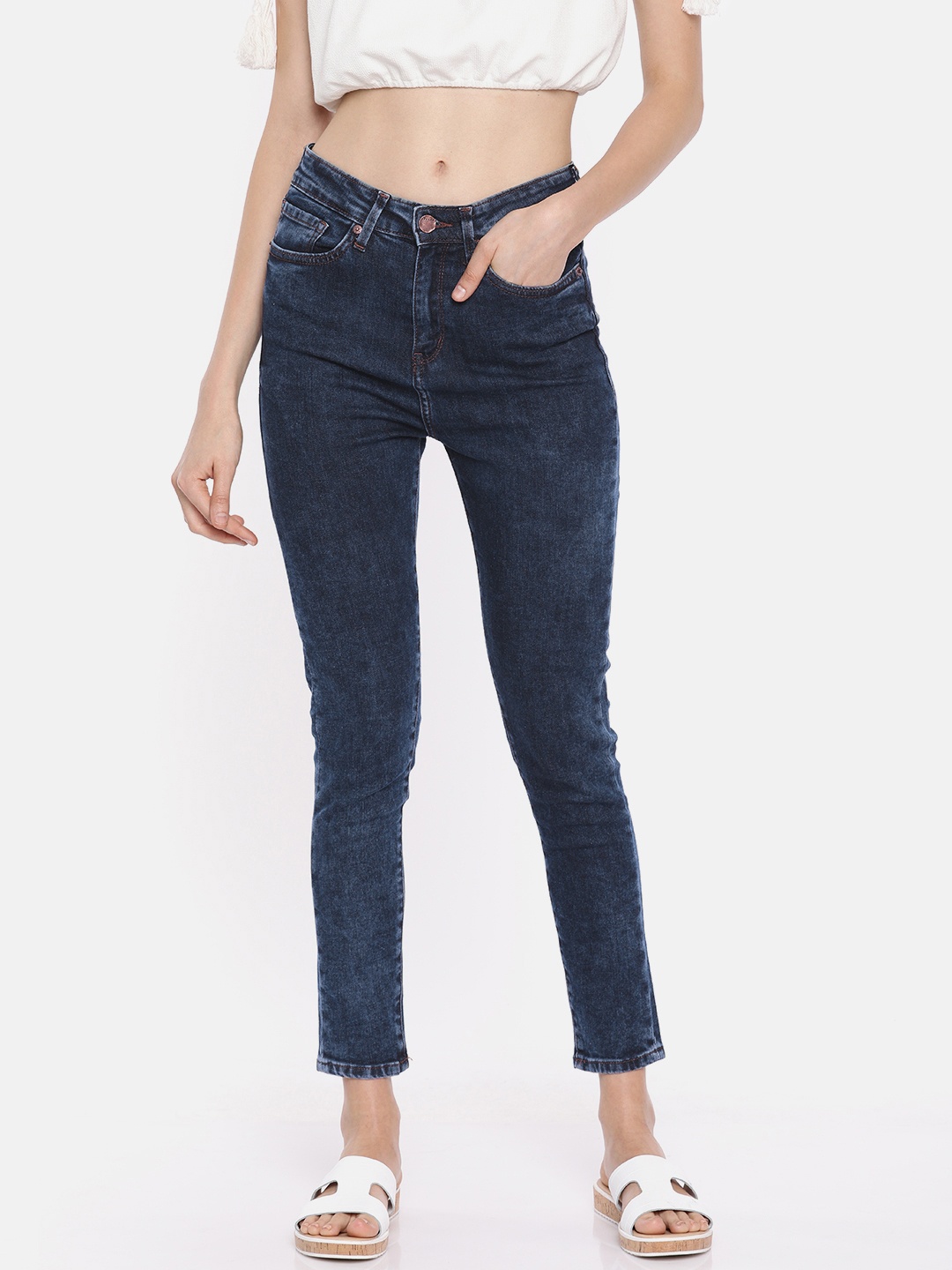 

SPYKAR Women Blue Alexa Super Skinny Fit High-Rise Clean Look Stretchable Jeans