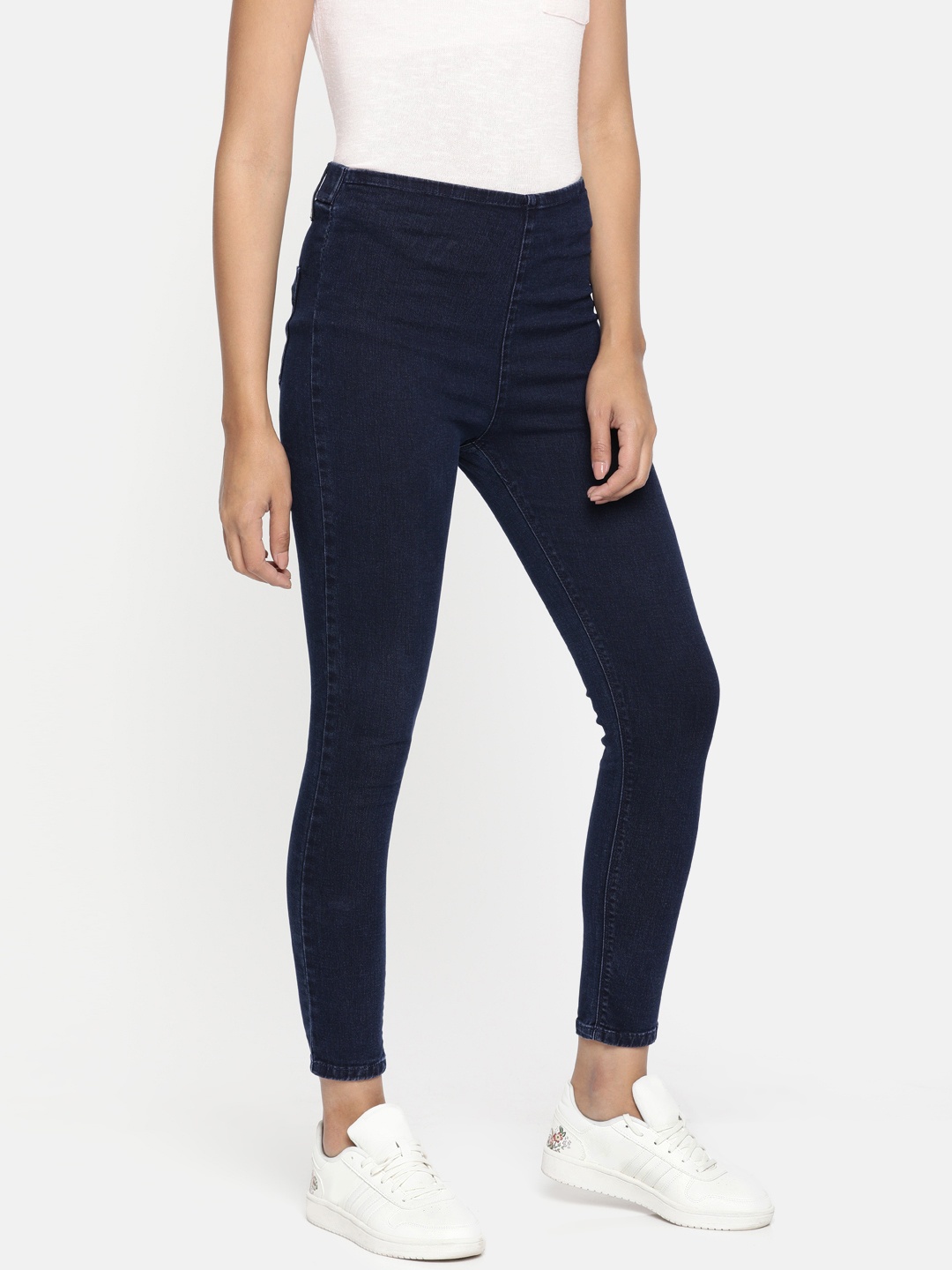 

SPYKAR Women Blue Alexa Super Skinny Fit Mid-Rise Ankle Length Jeggings
