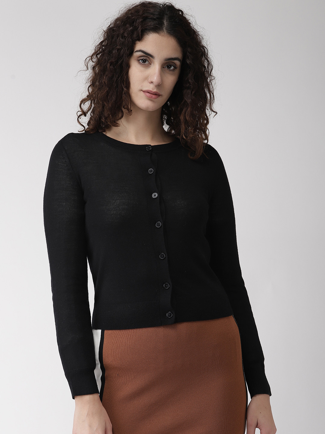 

Marks & Spencer Women Black Solid Cardigan