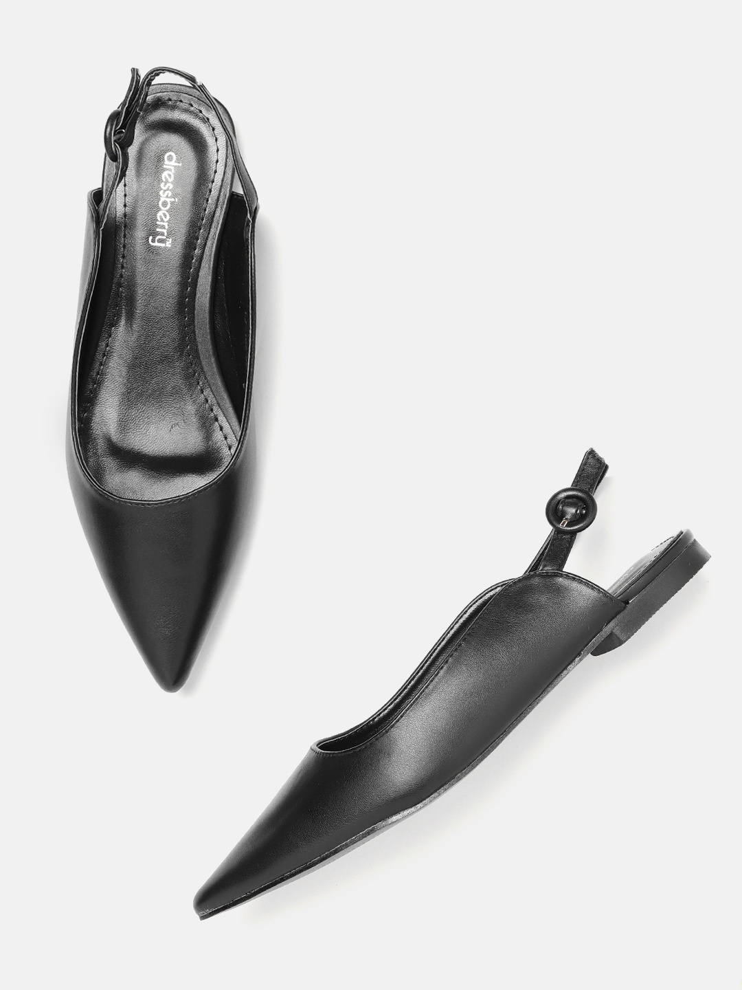 

DressBerry Women Black Solid Flats