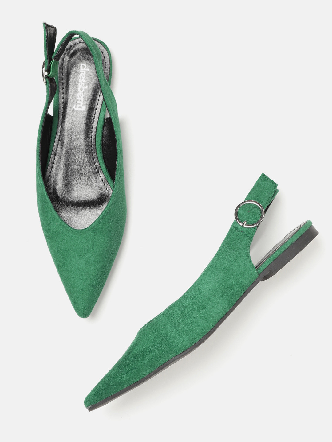 

DressBerry Women Green Solid Flats