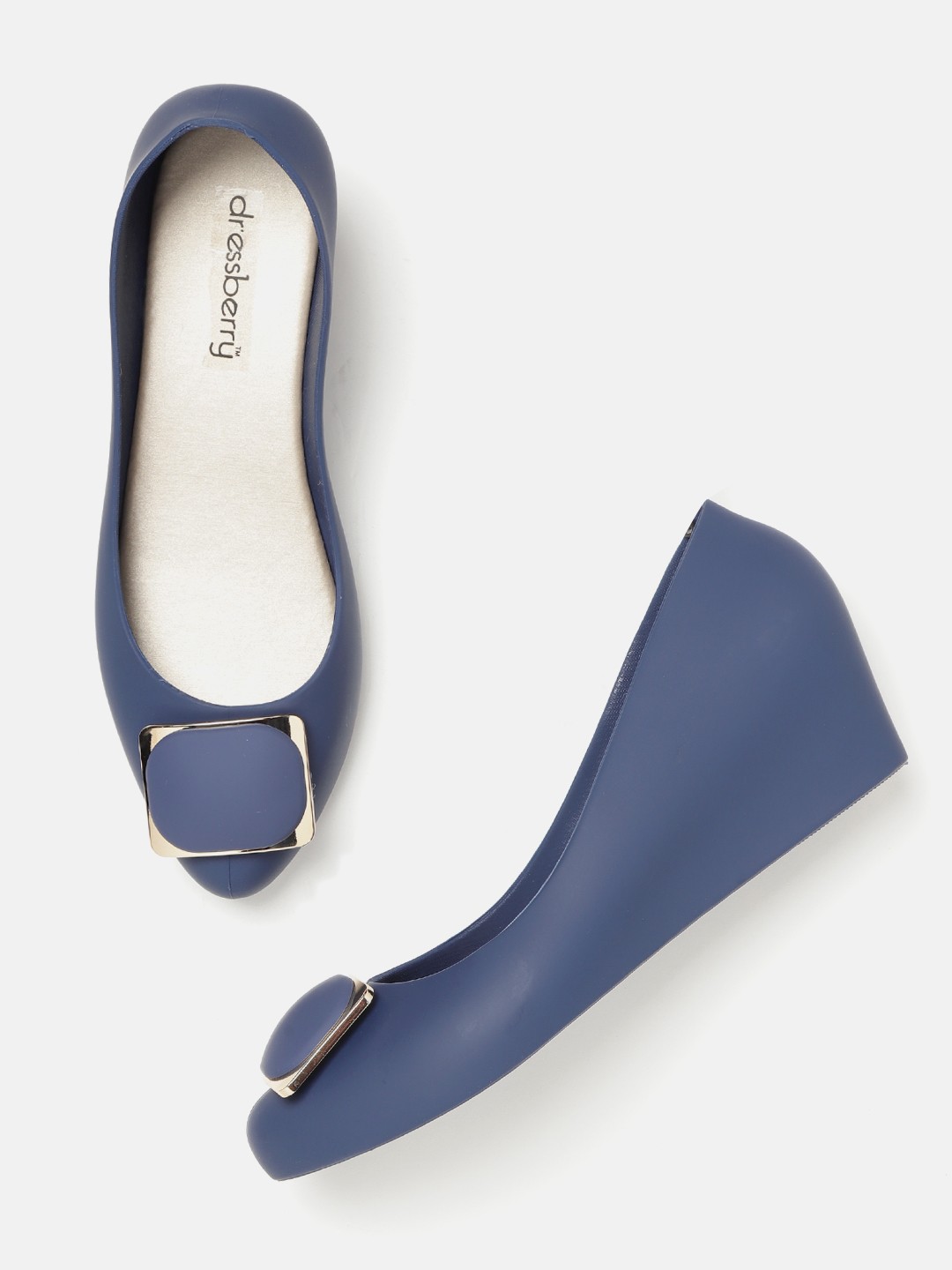 

DressBerry Women Navy Blue Solid Pumps