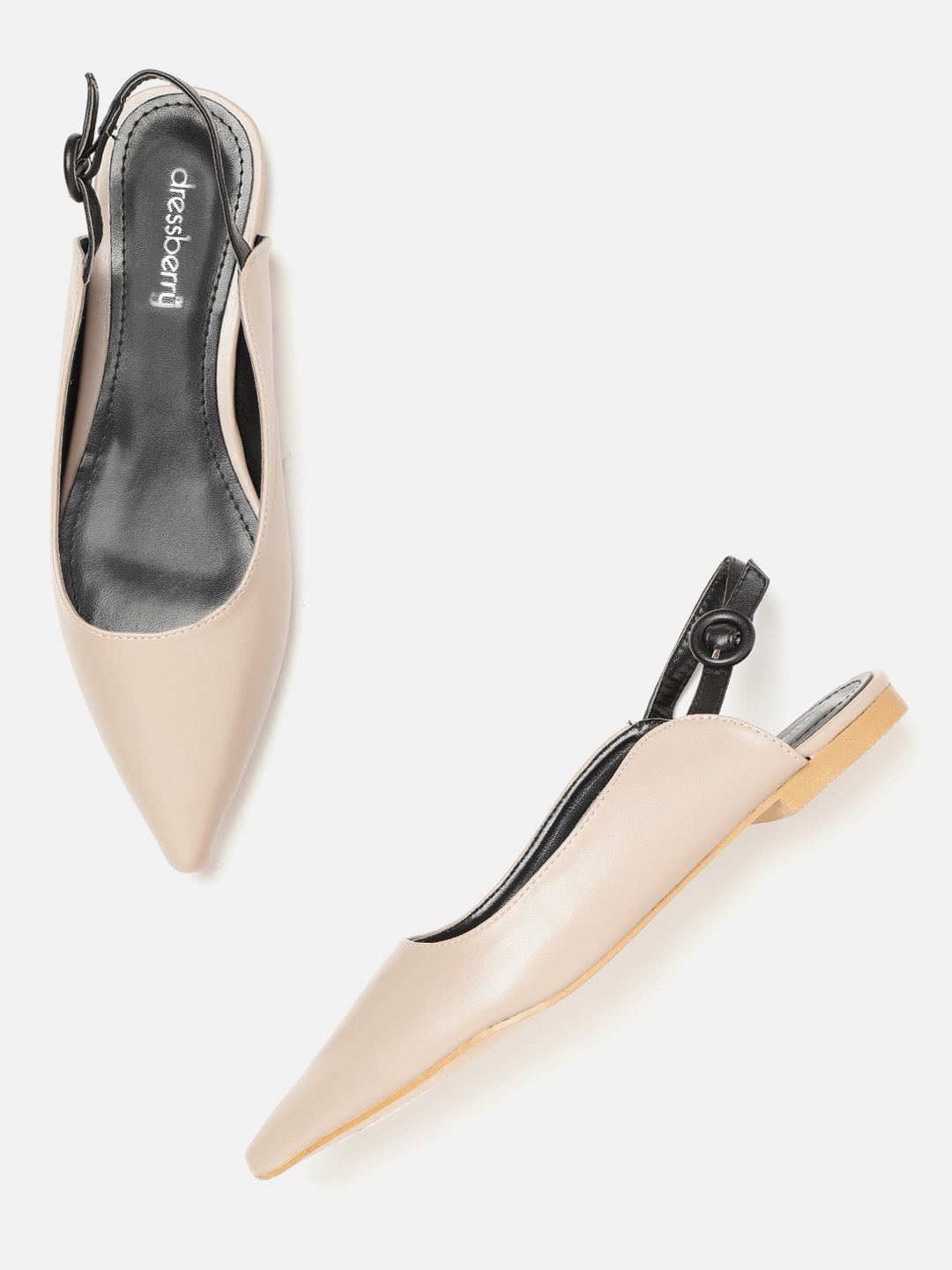 

DressBerry Women Beige Solid Flats