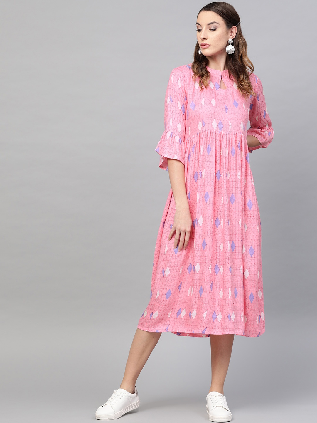 

Gerua By Libas Women Pink Printed Midi Empire Dress