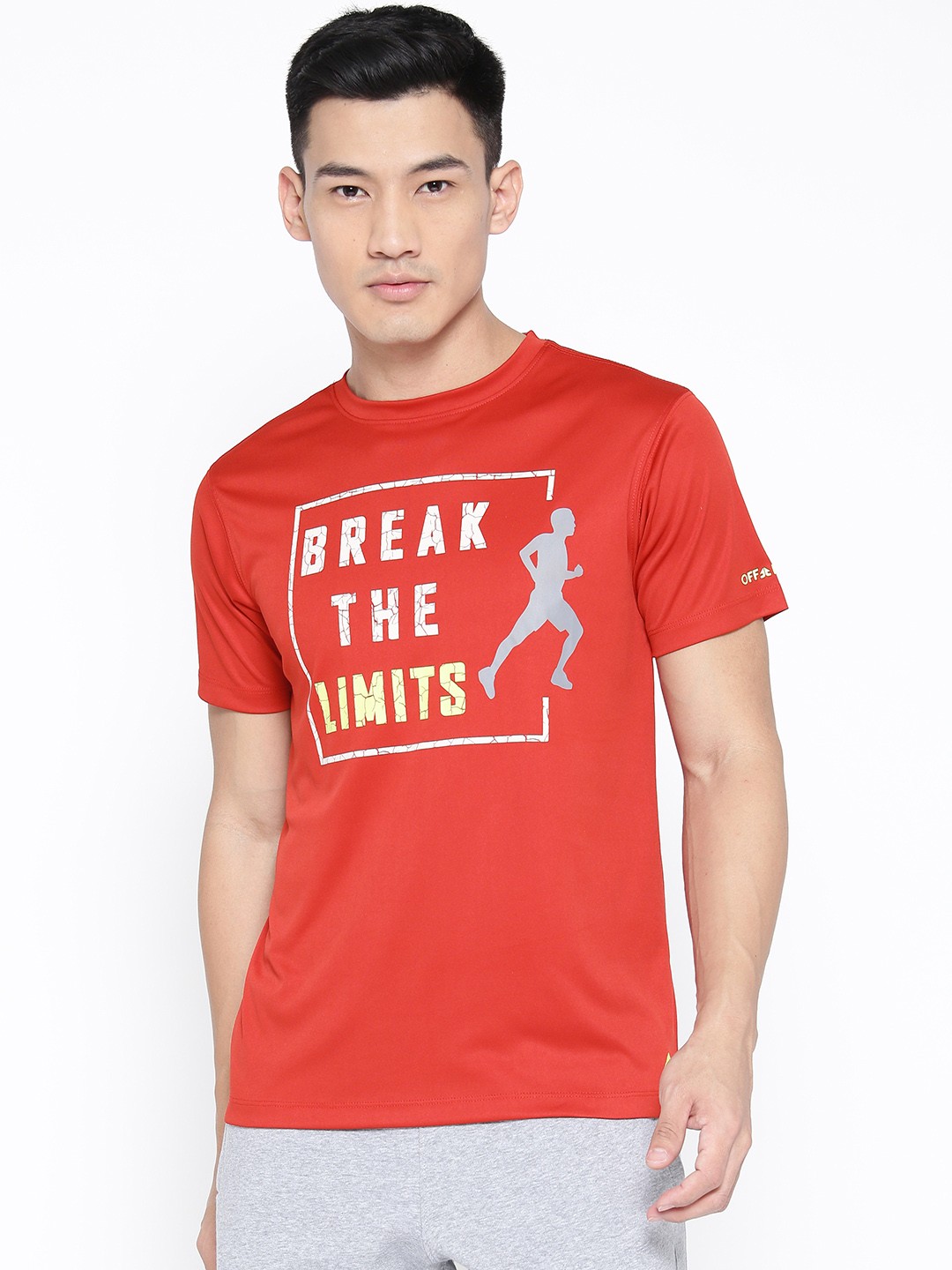 

OFF LIMITS Men Red & Off White Printed Round Neck T-shirt