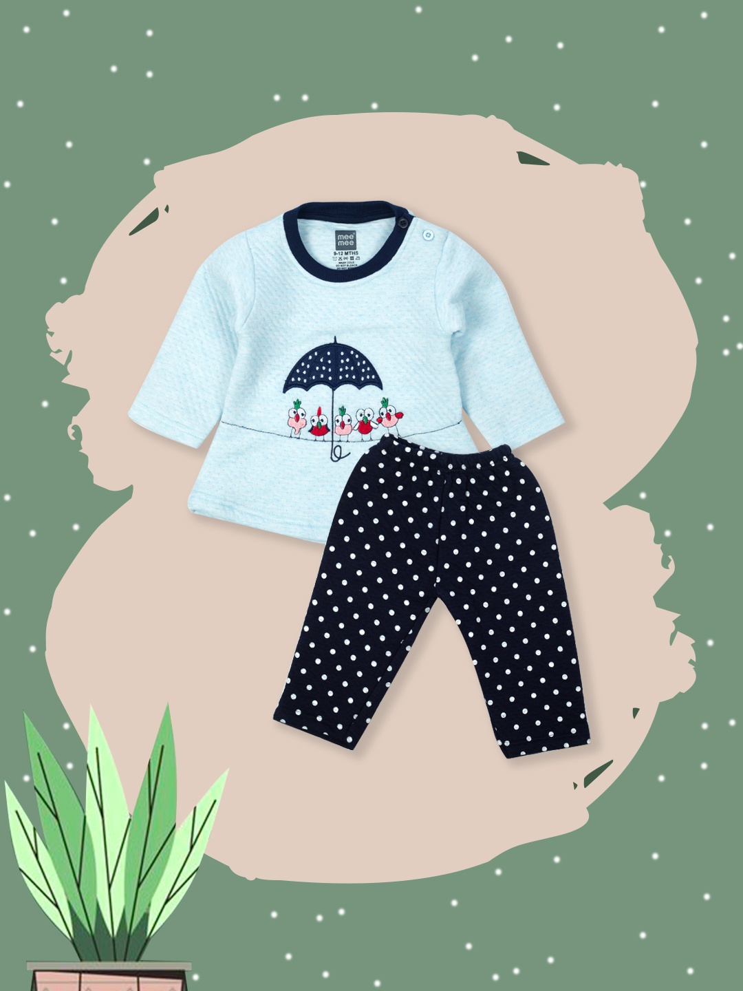 

MeeMee Kids Blue Printed T-shirt with Trousers