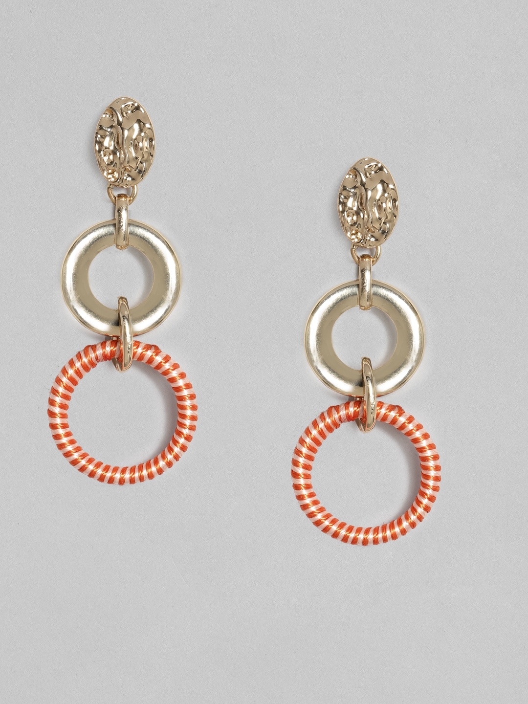 

Accessorize Gold-Toned Circular Drop Earrings