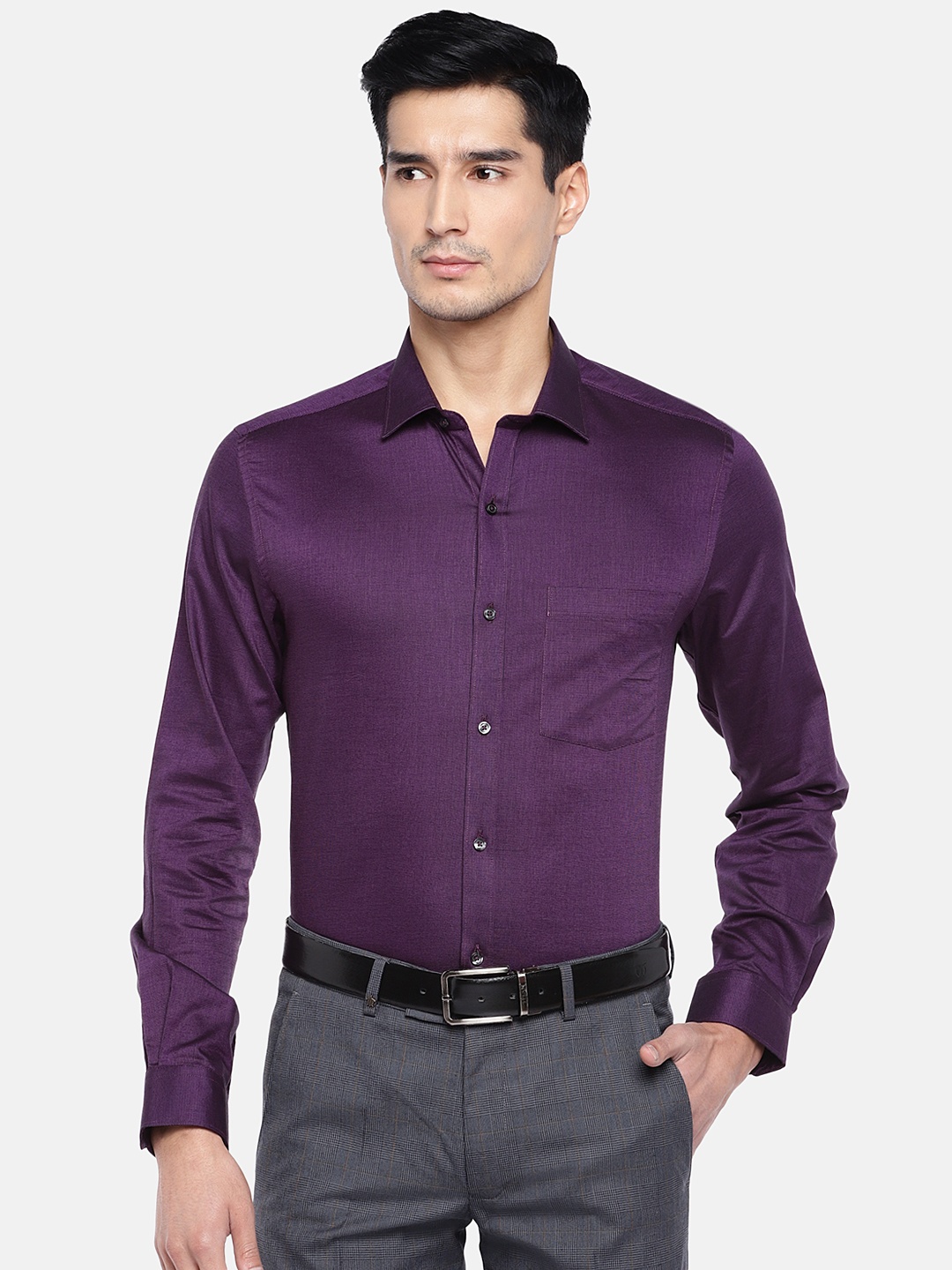 

Turtle Men Purple Relaxed Slim Fit Solid Formal Shirt