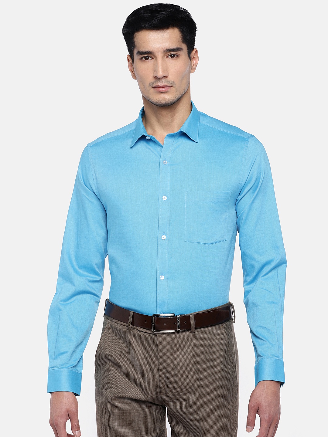 

Turtle Men Sea Green Relaxed Slim Fit Solid Formal Shirt