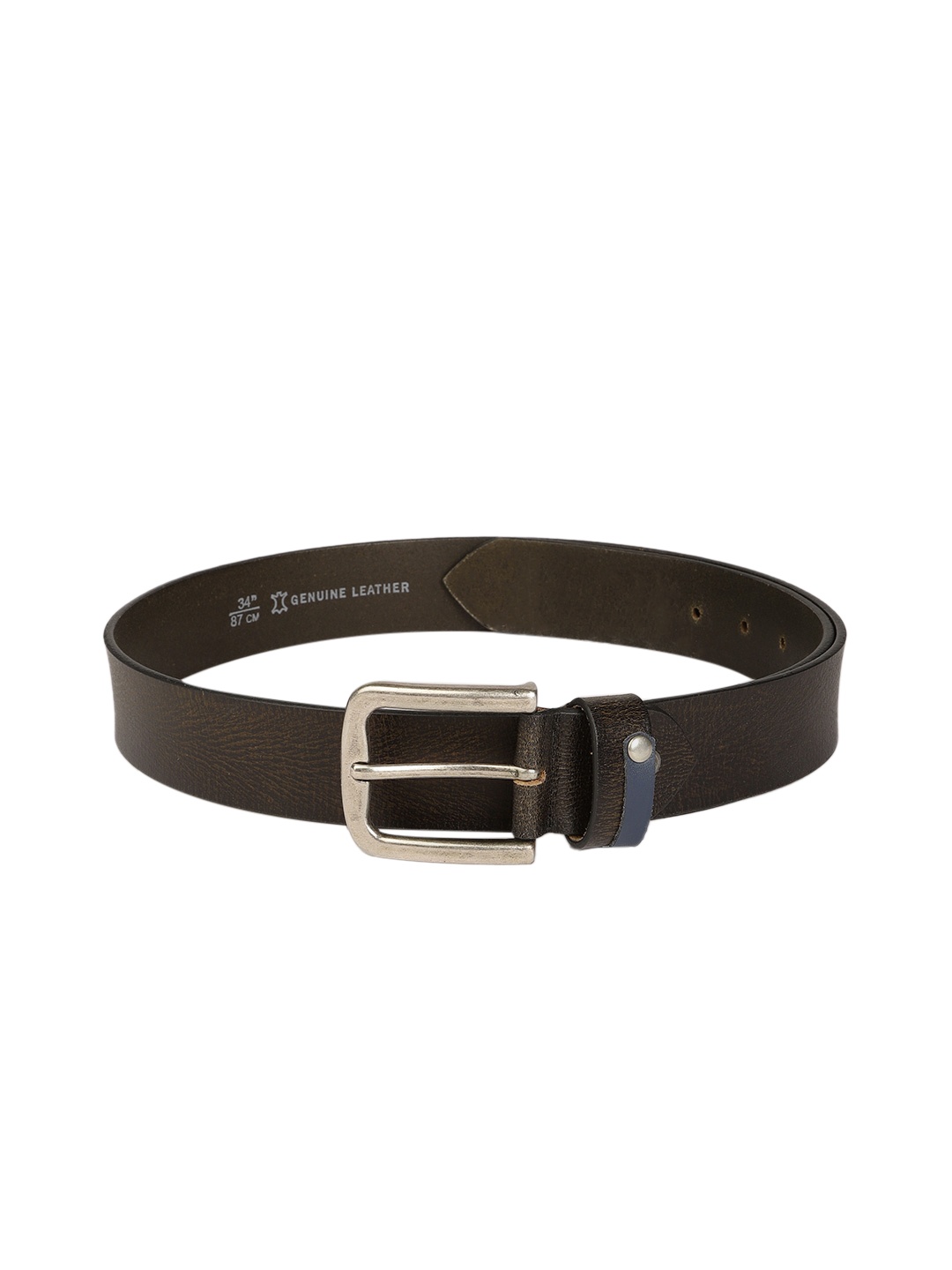 

The Roadster Lifestyle Co Men Brown Textured Leather Belt