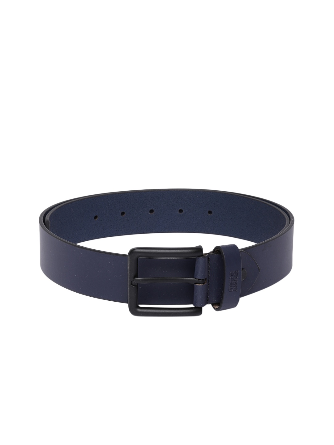 

The Roadster Lifestyle Co Men Navy Blue Solid Leather Belt