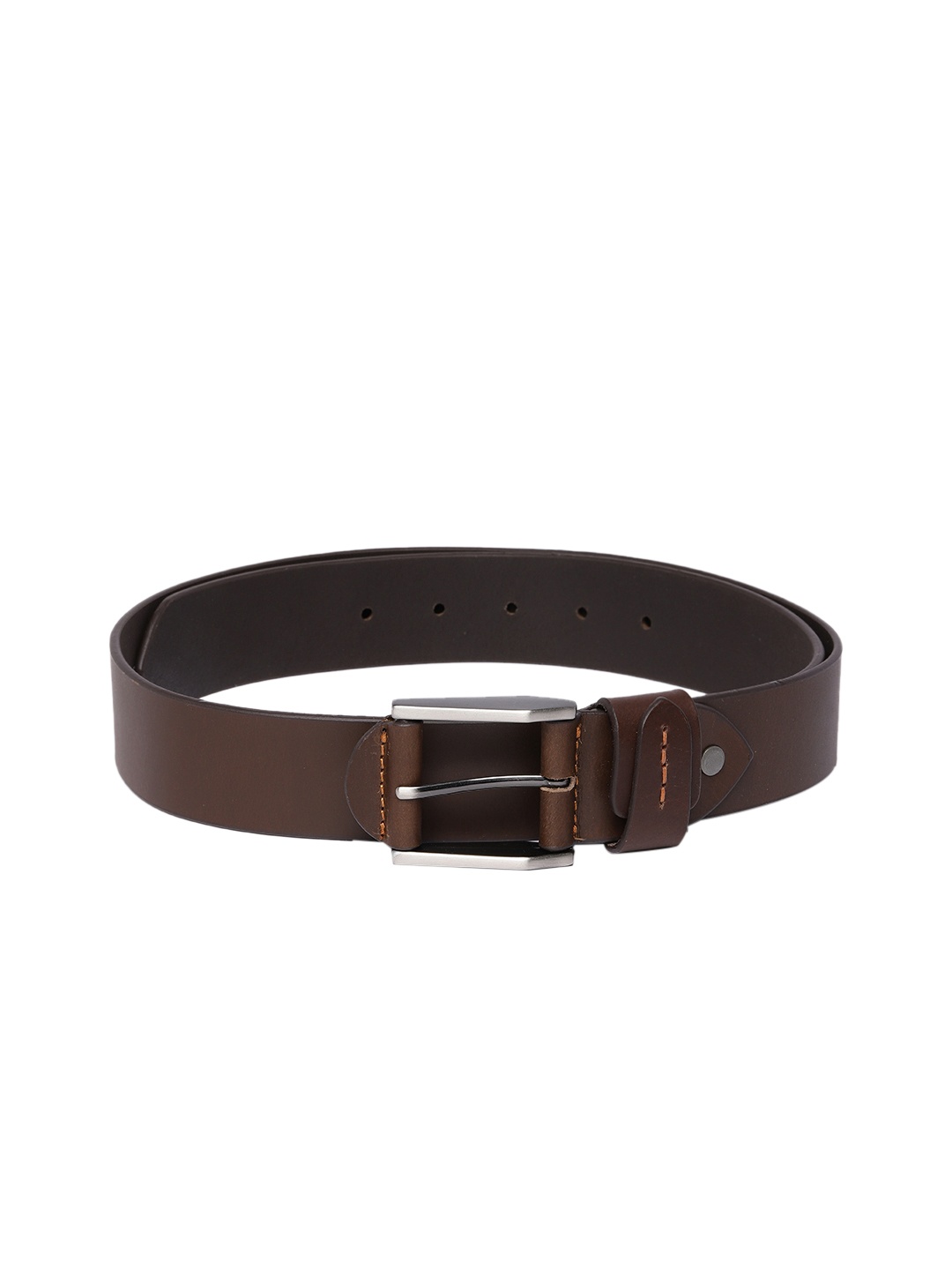 

The Roadster Lifestyle Co Men Brown Solid Leather Belt