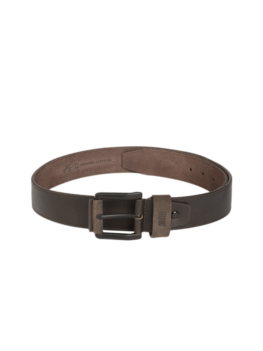 

The Roadster Lifestyle Co Men Brown Solid Leather Belt