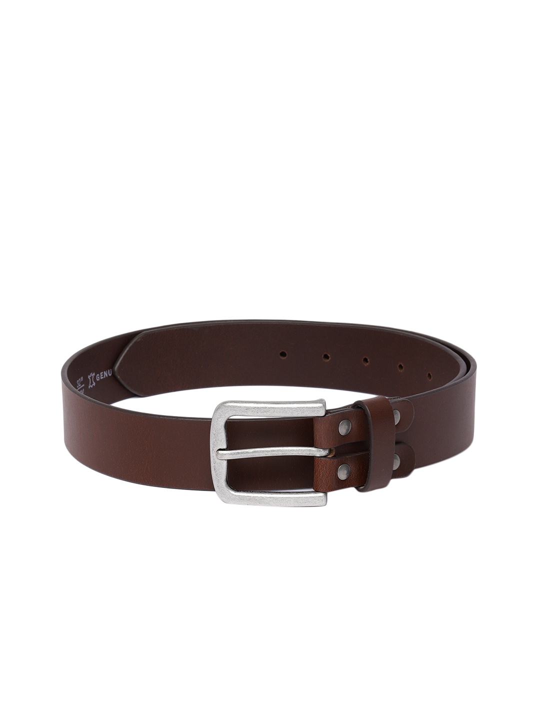 

The Roadster Lifestyle Co Men Brown Solid Leather Belt