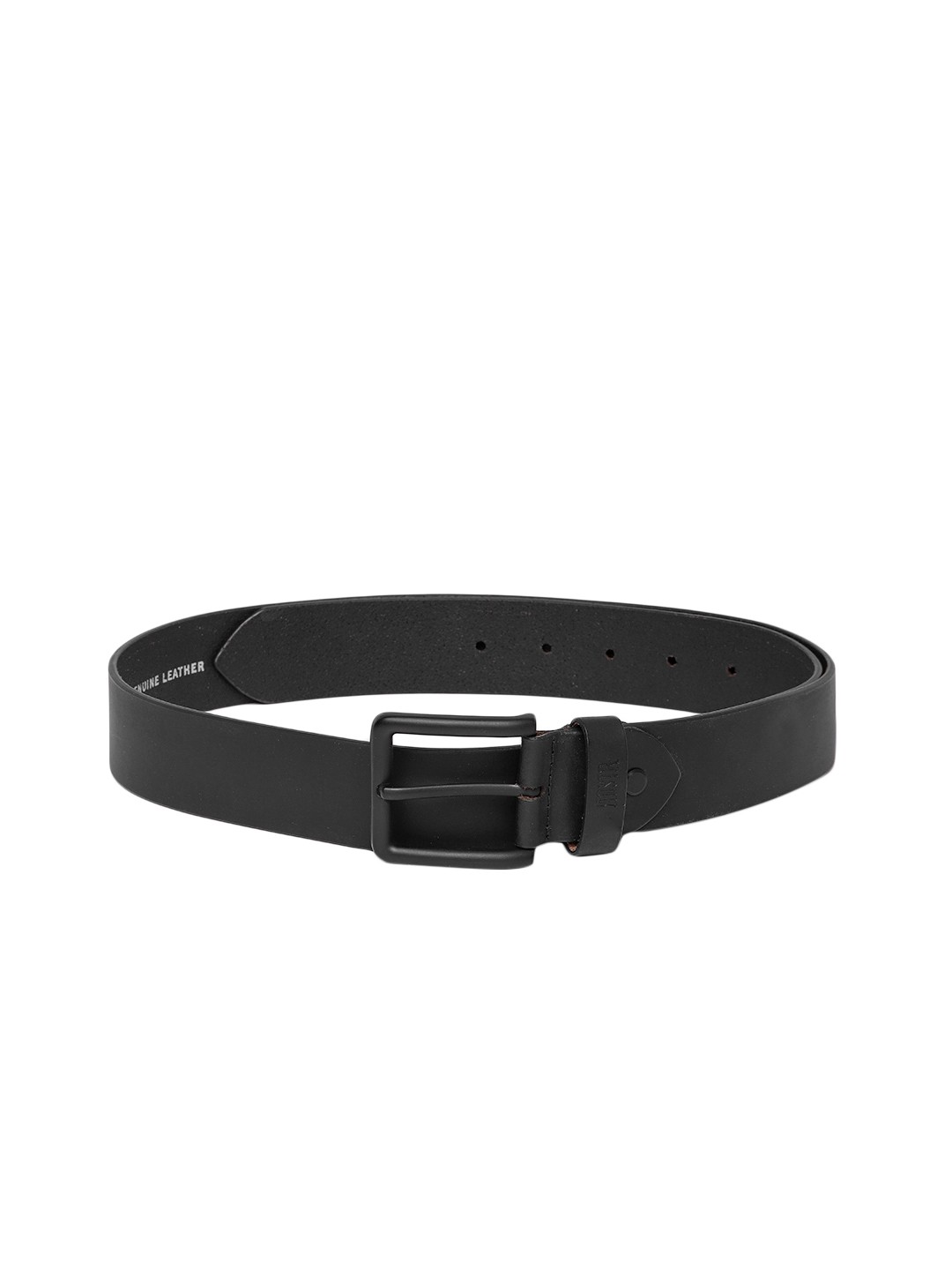 

The Roadster Lifestyle Co Men Black Solid Leather Belt