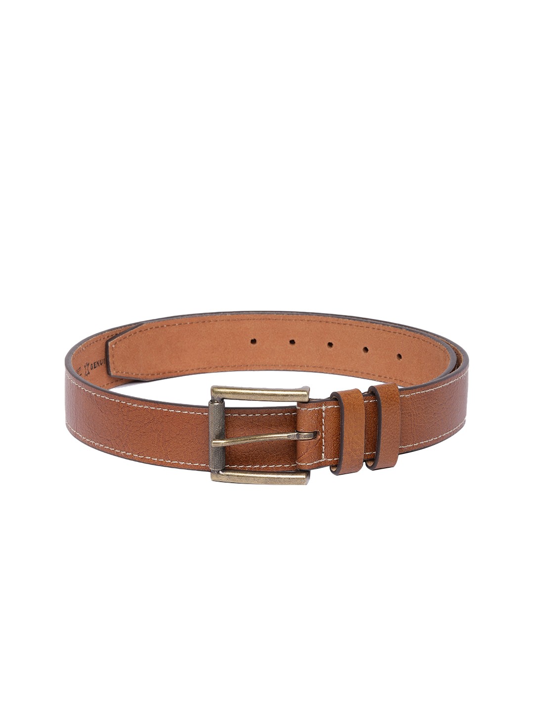 

The Roadster Lifestyle Co Men Brown Textured Leather Belt