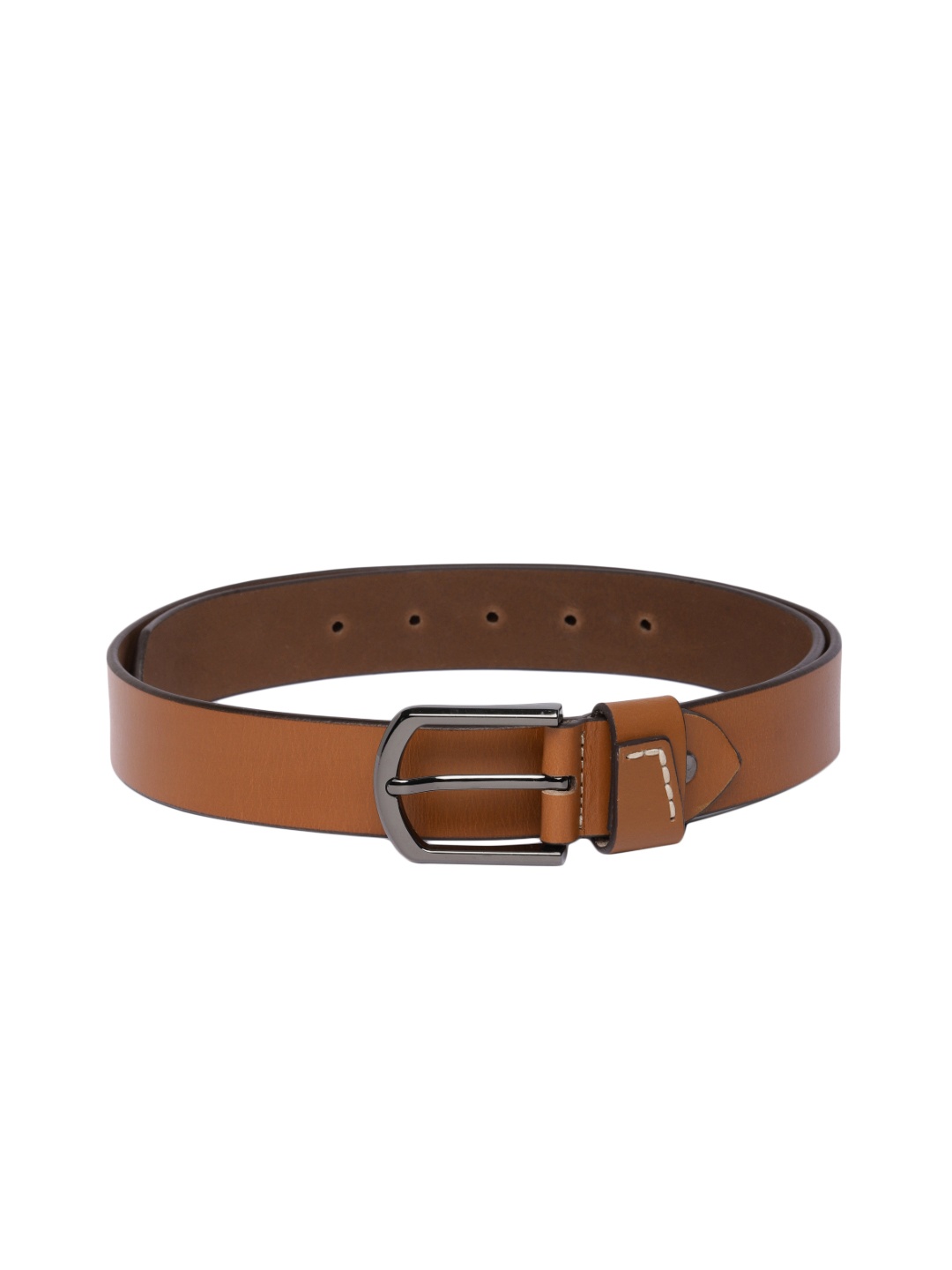

The Roadster Lifestyle Co Men Tan Brown Solid Leather Belt