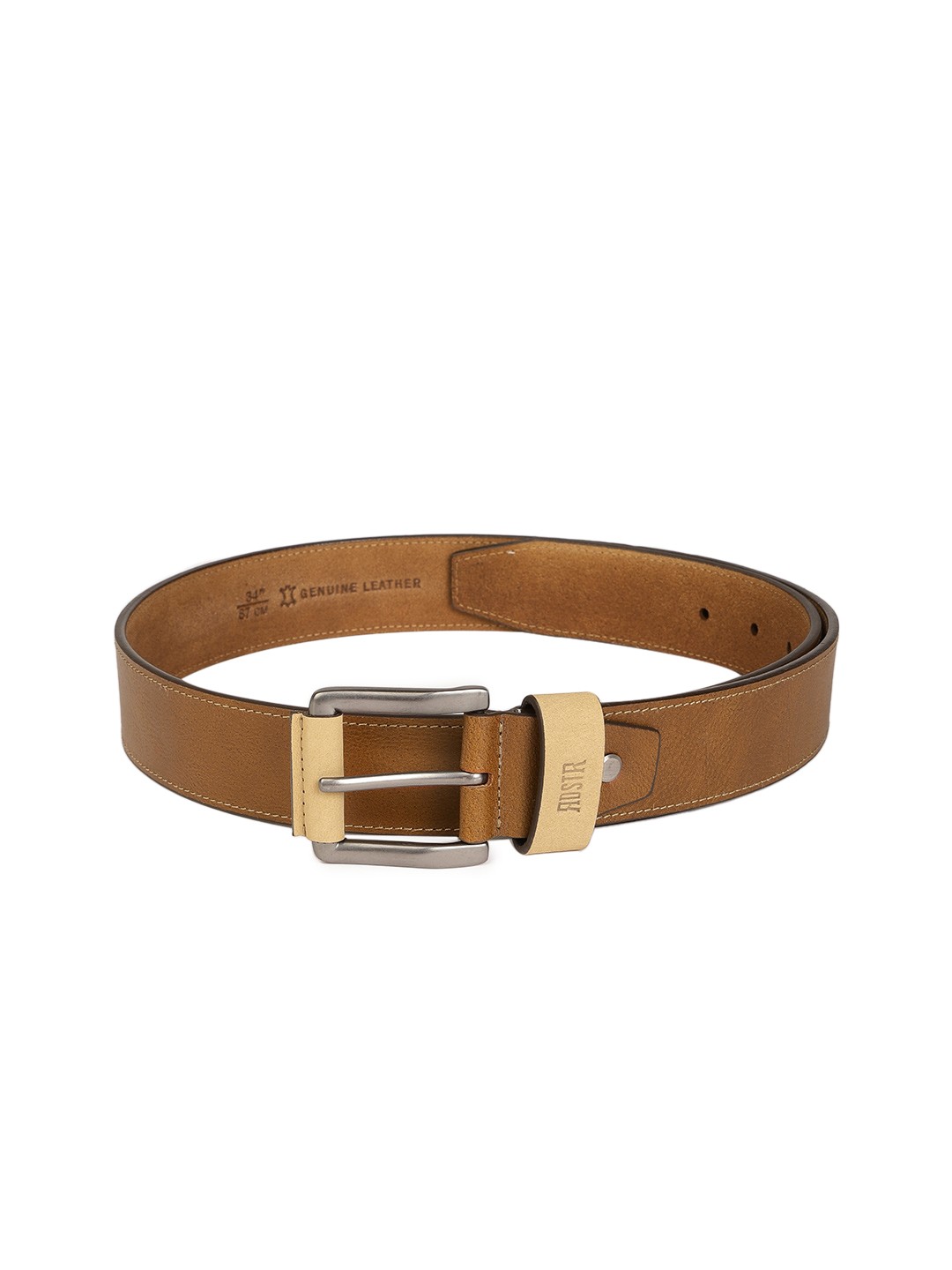 

The Roadster Lifestyle Co Men Brown Solid Leather Belt