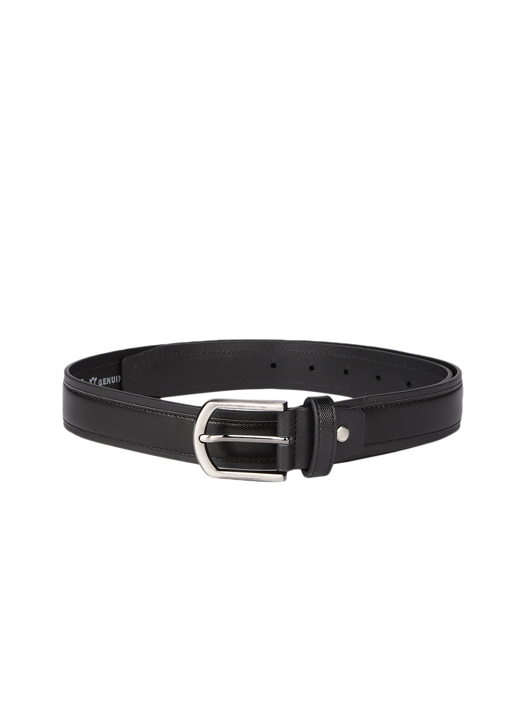 

Mast & Harbour Men Black Textured Leather Belt