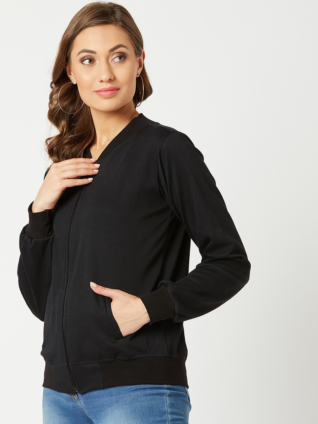 

Miss Chase Women Black Solid Jacket
