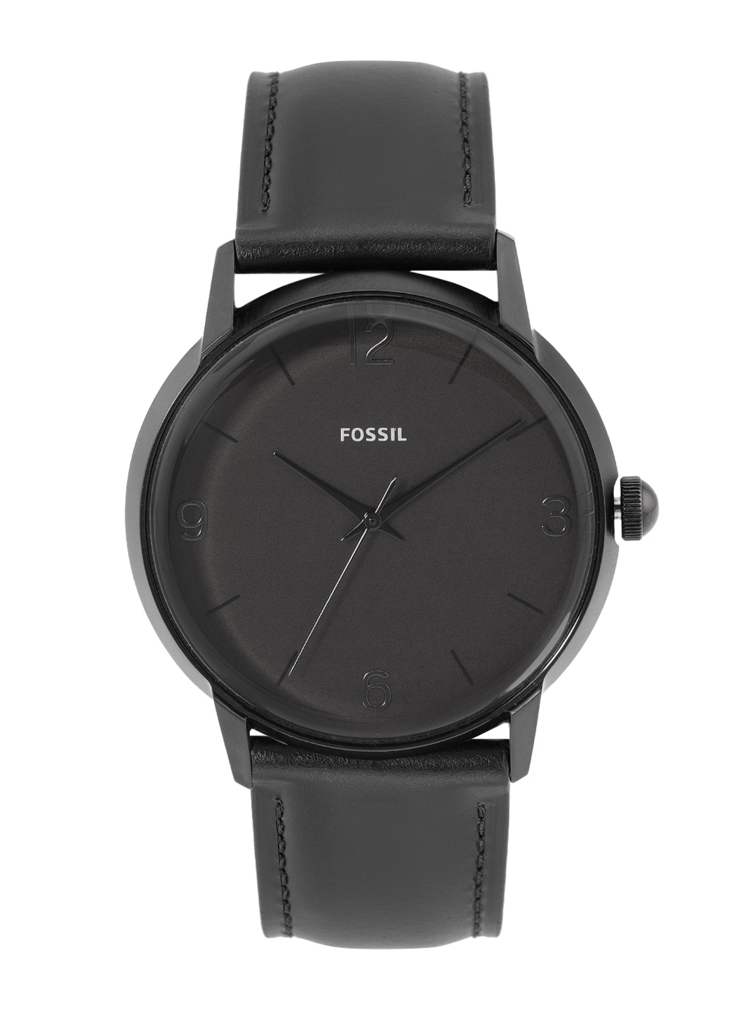 

Fossil Men Iridescent Effect Dial & Leather Straps Analogue Watch LE1065, Black