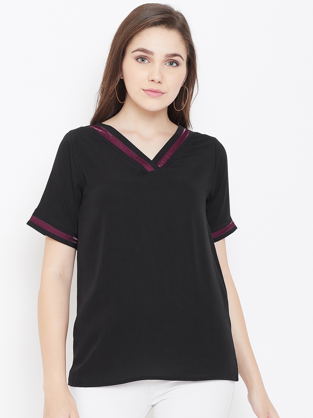 

Cottinfab Women Black Solid Top
