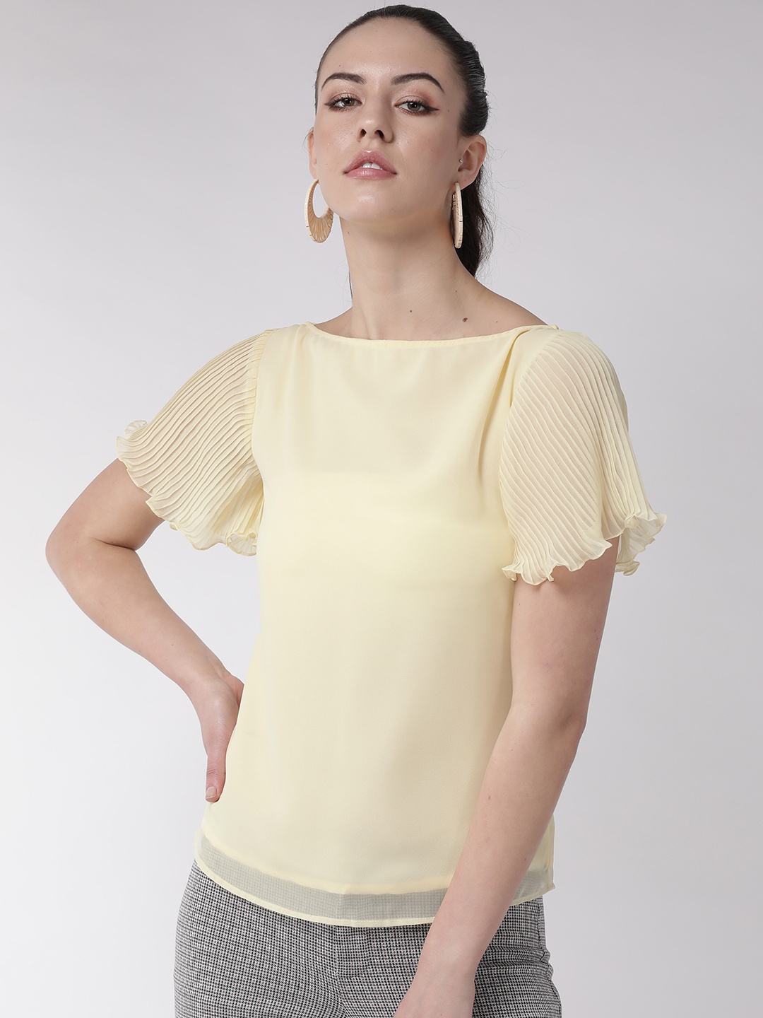 

MISH Women Yellow Solid Top