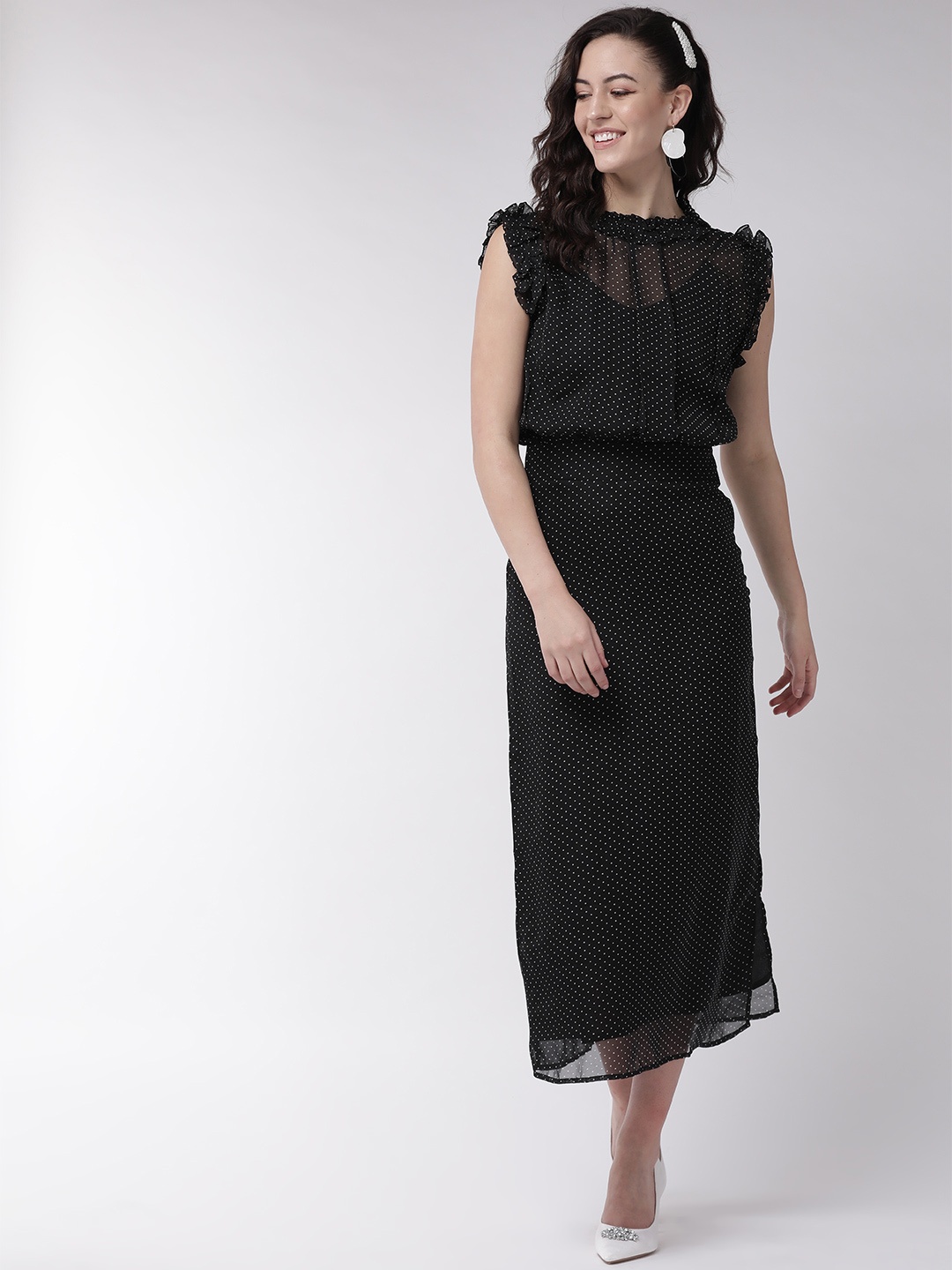 

MISH Women Black & White Printed A-Line Dress