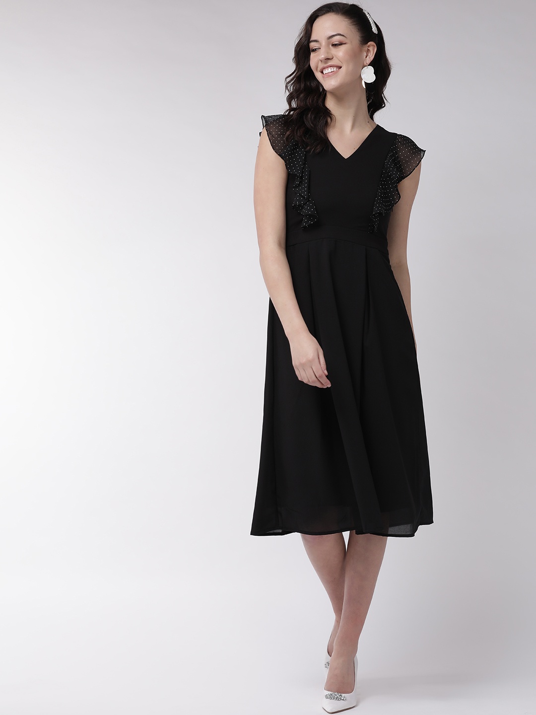 

MISH Women Black Solid Fit and Flare Dress
