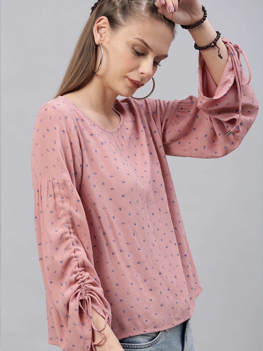 

The Roadster Lifestyle Co Women Pink Printed Top
