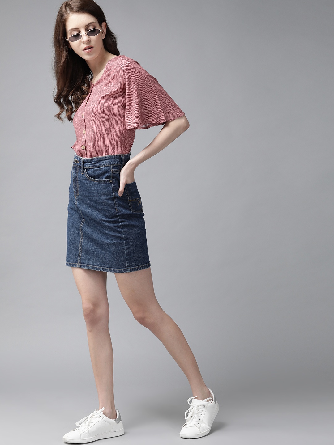 

The Roadster Lifestyle Co ECOVERO Greenturn Women Pink Printed Boxy Sustainable Top