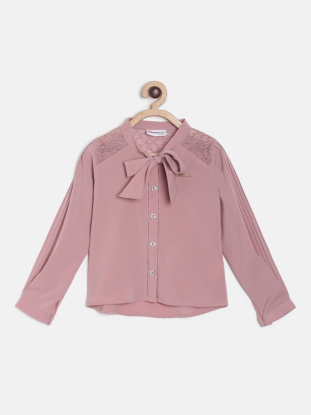

Peppermint Girls Mauve Solid Shirt Style Top