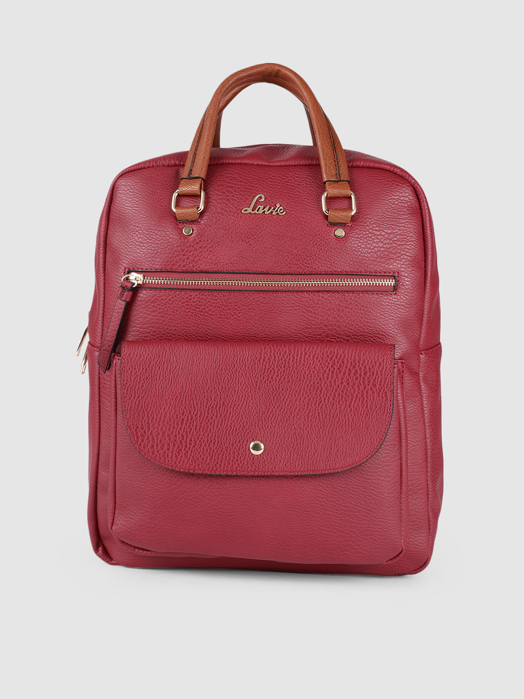 

Lavie Women Red Solid Backpack