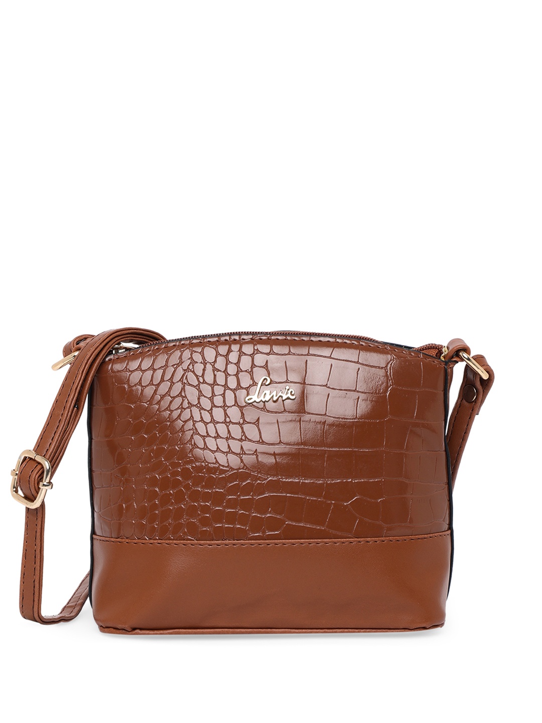 

Lavie Rigel Women Tan Croc Slingbag, Brown