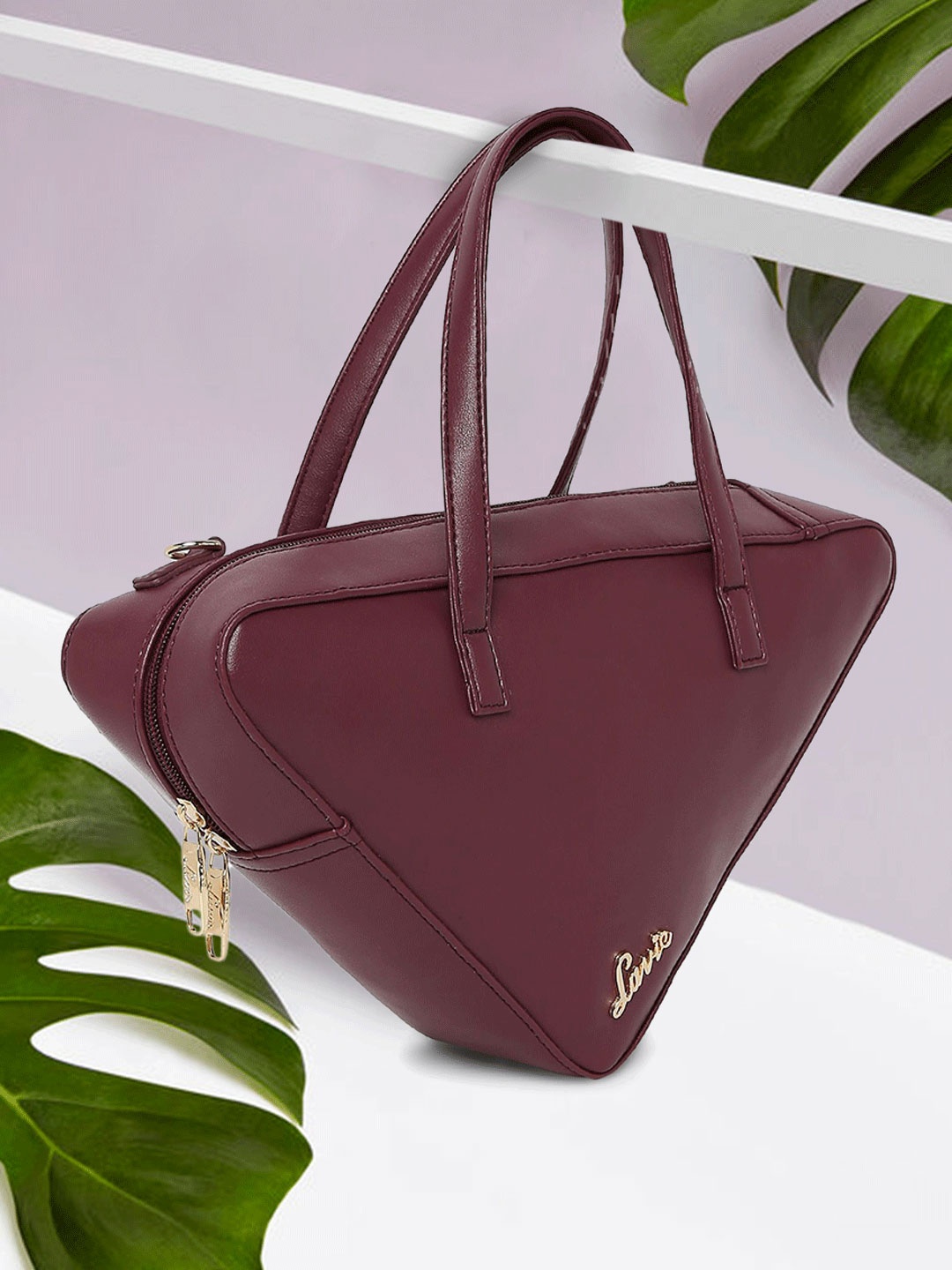 

Lavie Burgundy Solid Handheld Bag