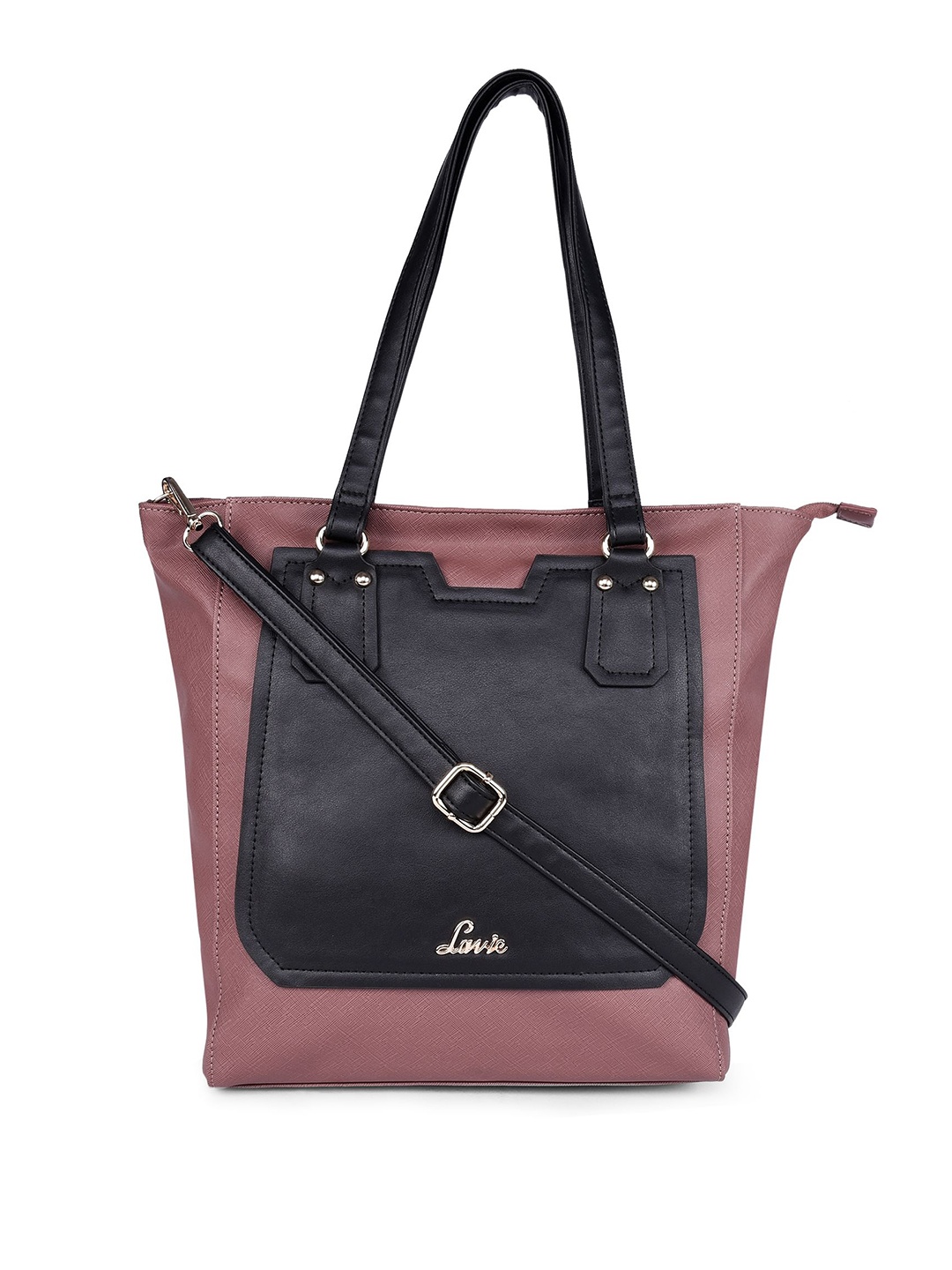

Lavie Pink & Black Colourblocked Shoulder Bag