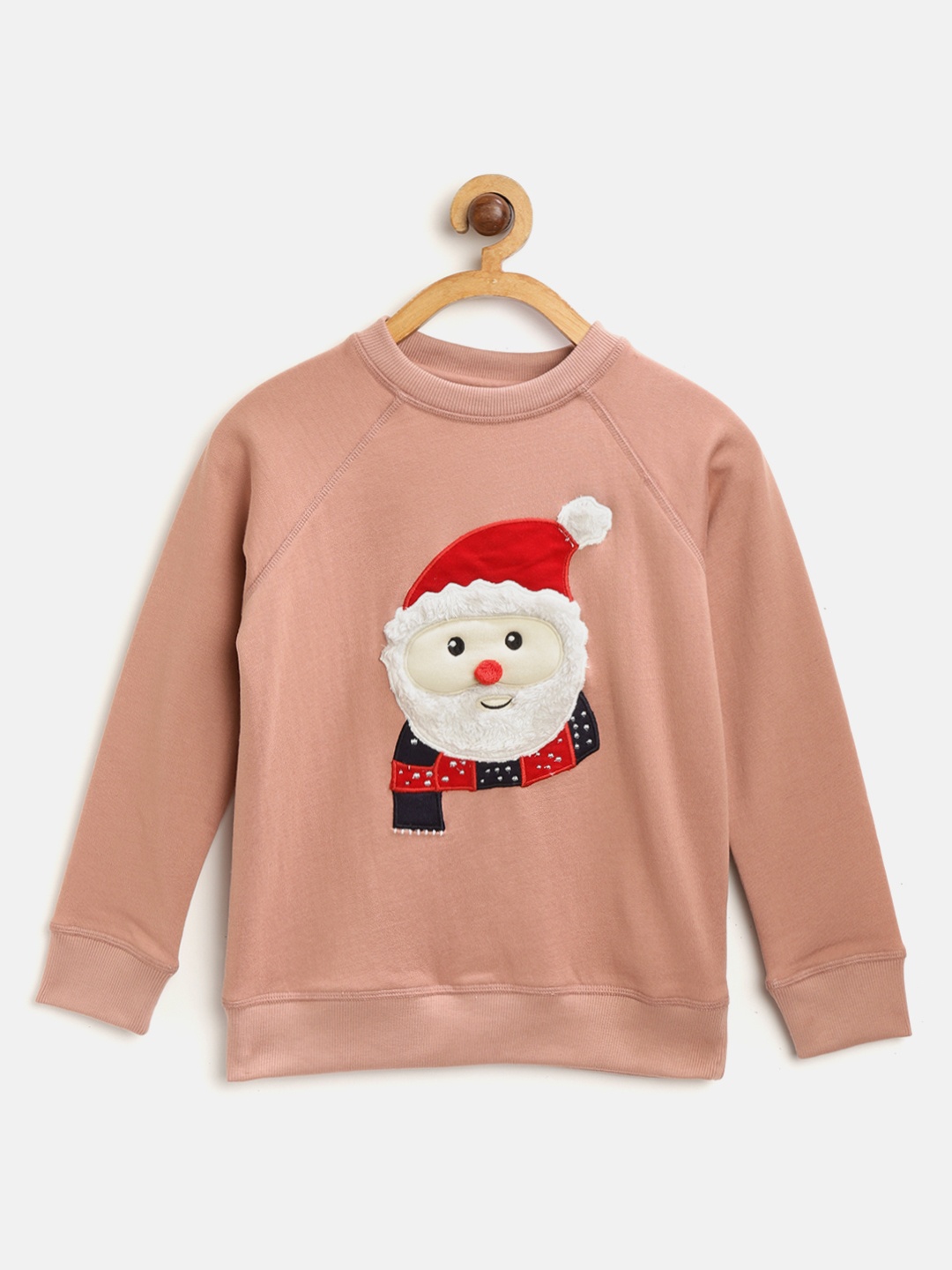 

Cherry Crumble Kids Peach-Coloured Applique Sweatshirt