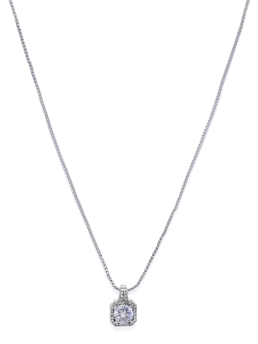 

OOMPH Silver-Plated Handcrafted Cubic Zirconia Necklace