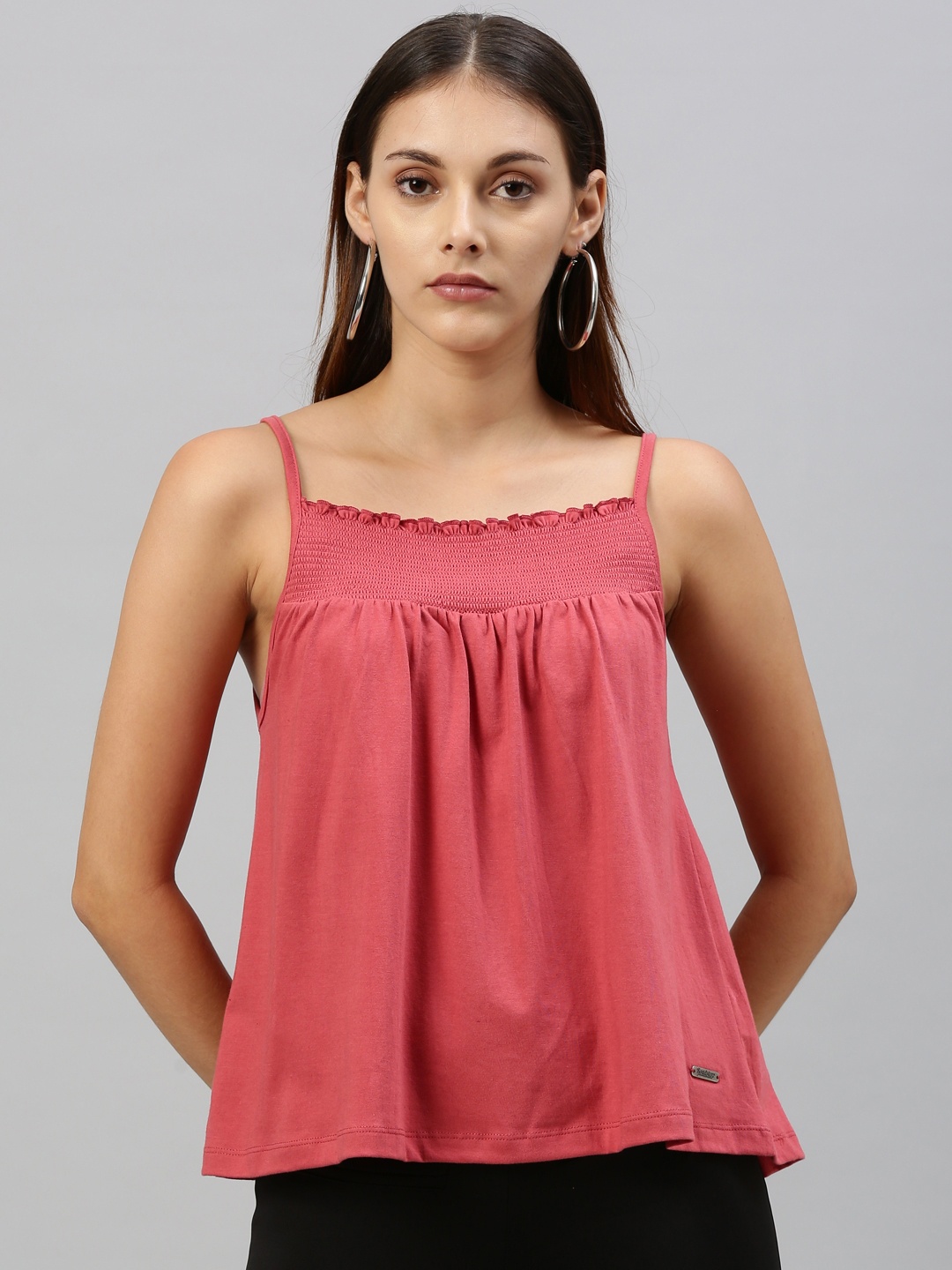 

The Roadster Lifestyle Co Women Pink Solid A-Line Top