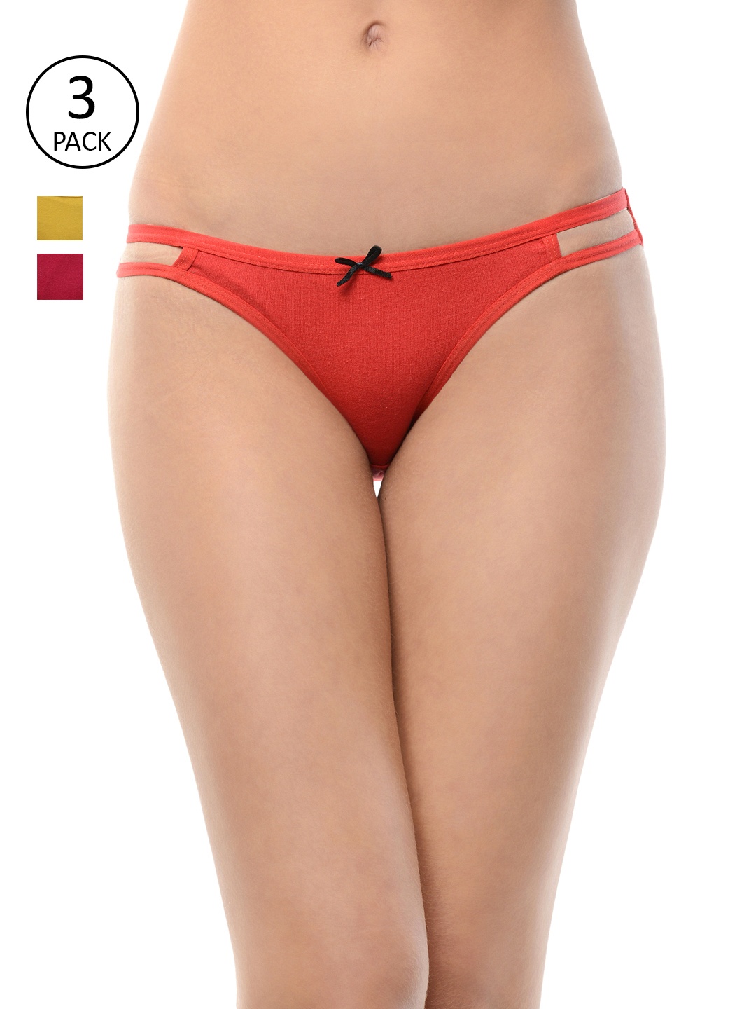 

Leading Lady Pack of 3 Bikini Briefs, Red