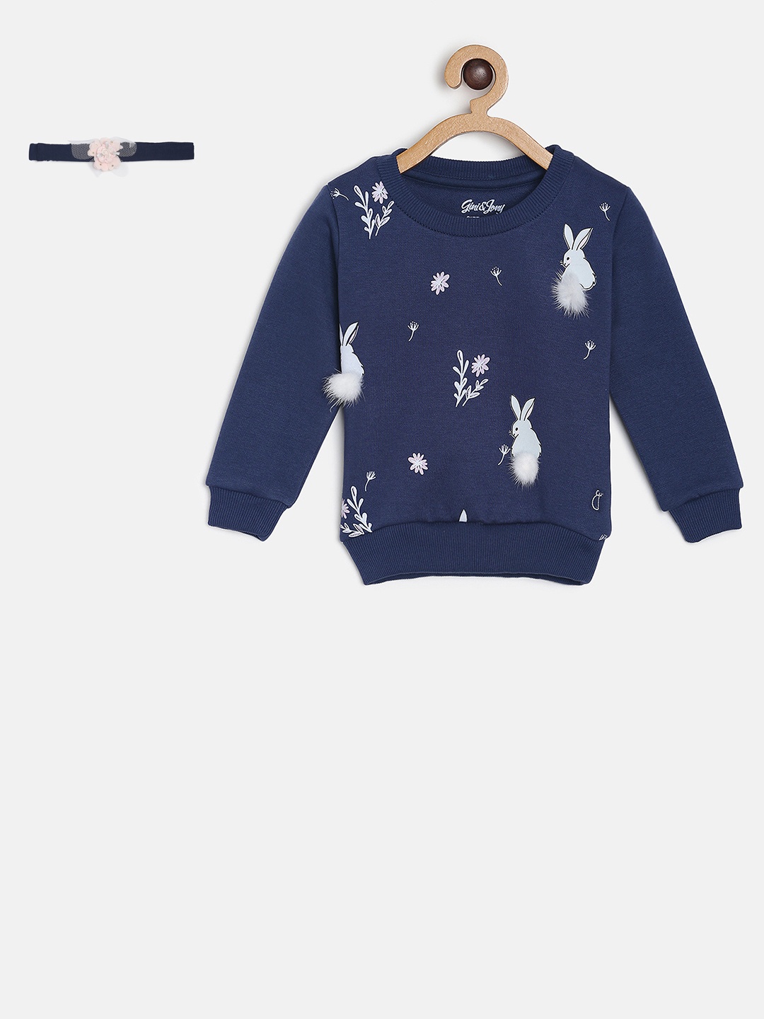 

Gini and Jony Girls Blue Printed Sweatshirt